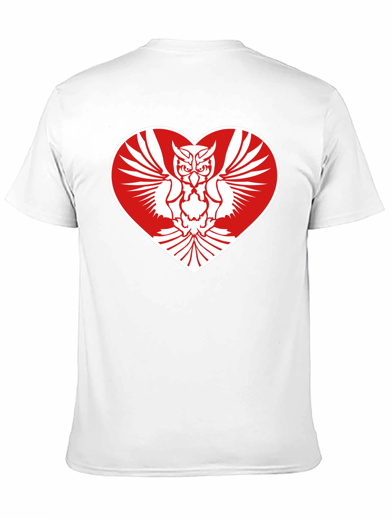 Owl Heart Graphic Tee - Mens Black Cotton T-Shirt