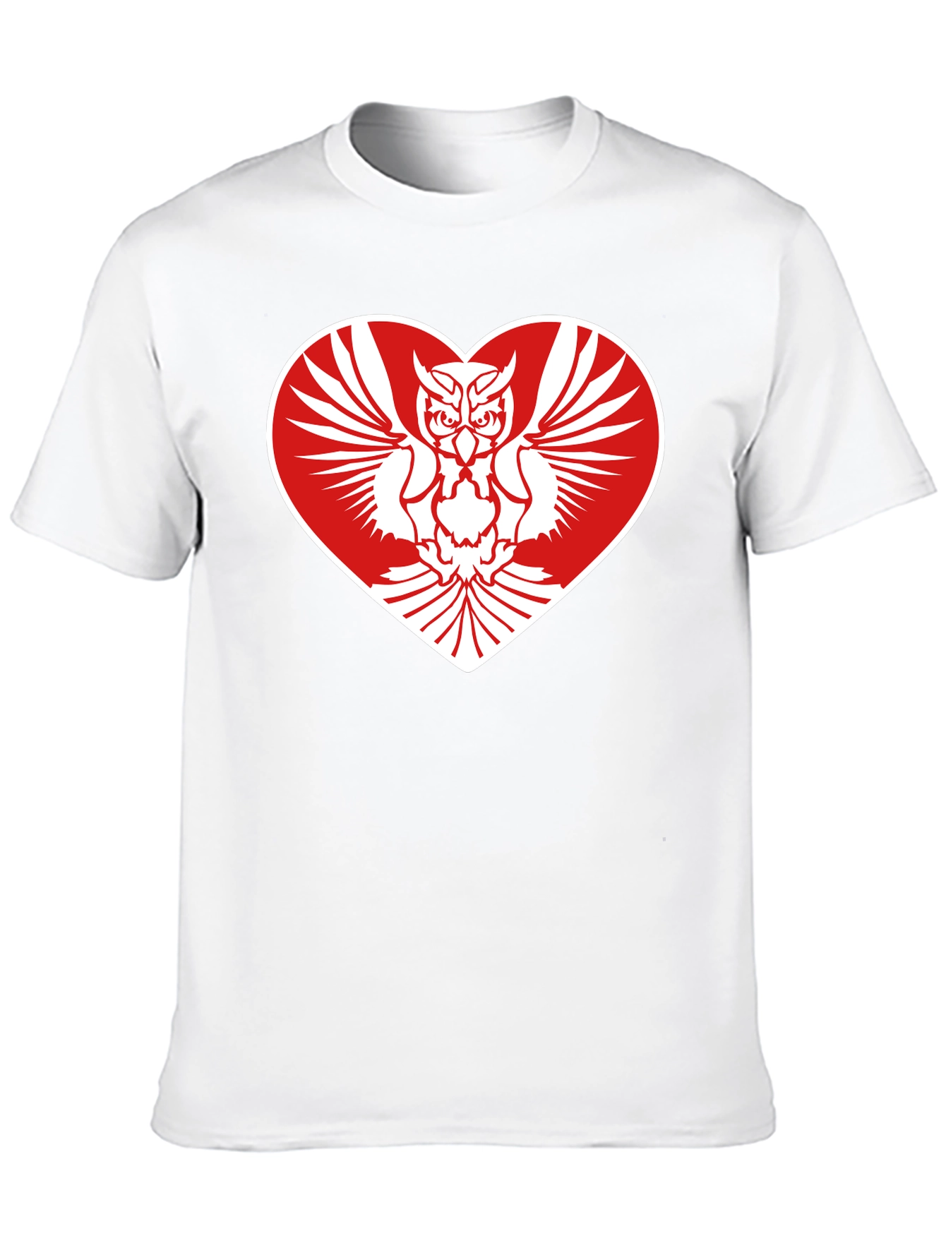 Owl Heart Graphic Tee - Mens Black Cotton T-Shirt