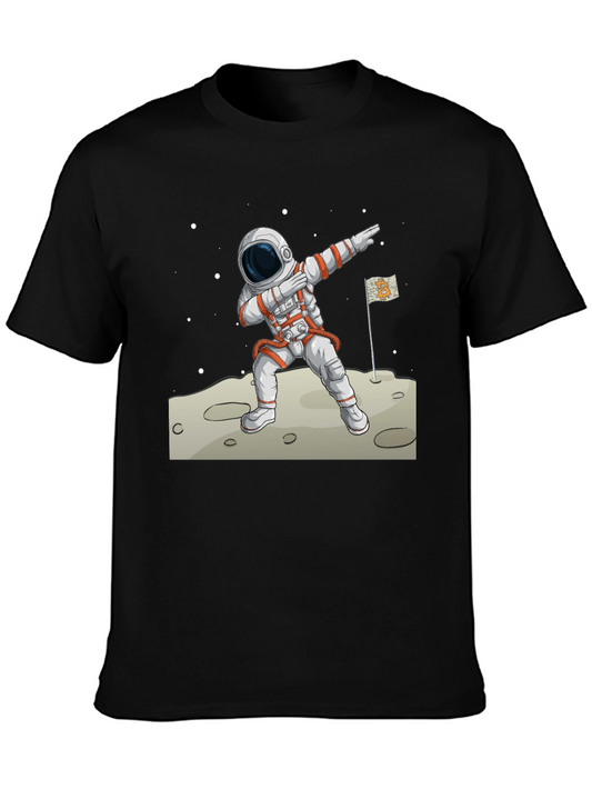 Astronaut Dabbing on Moon Graphic T-Shirt