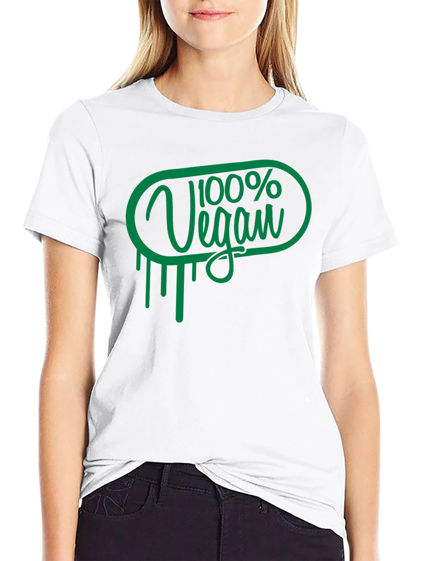 100% Vegan Graphic T-Shirt - Unisex Black Tee
