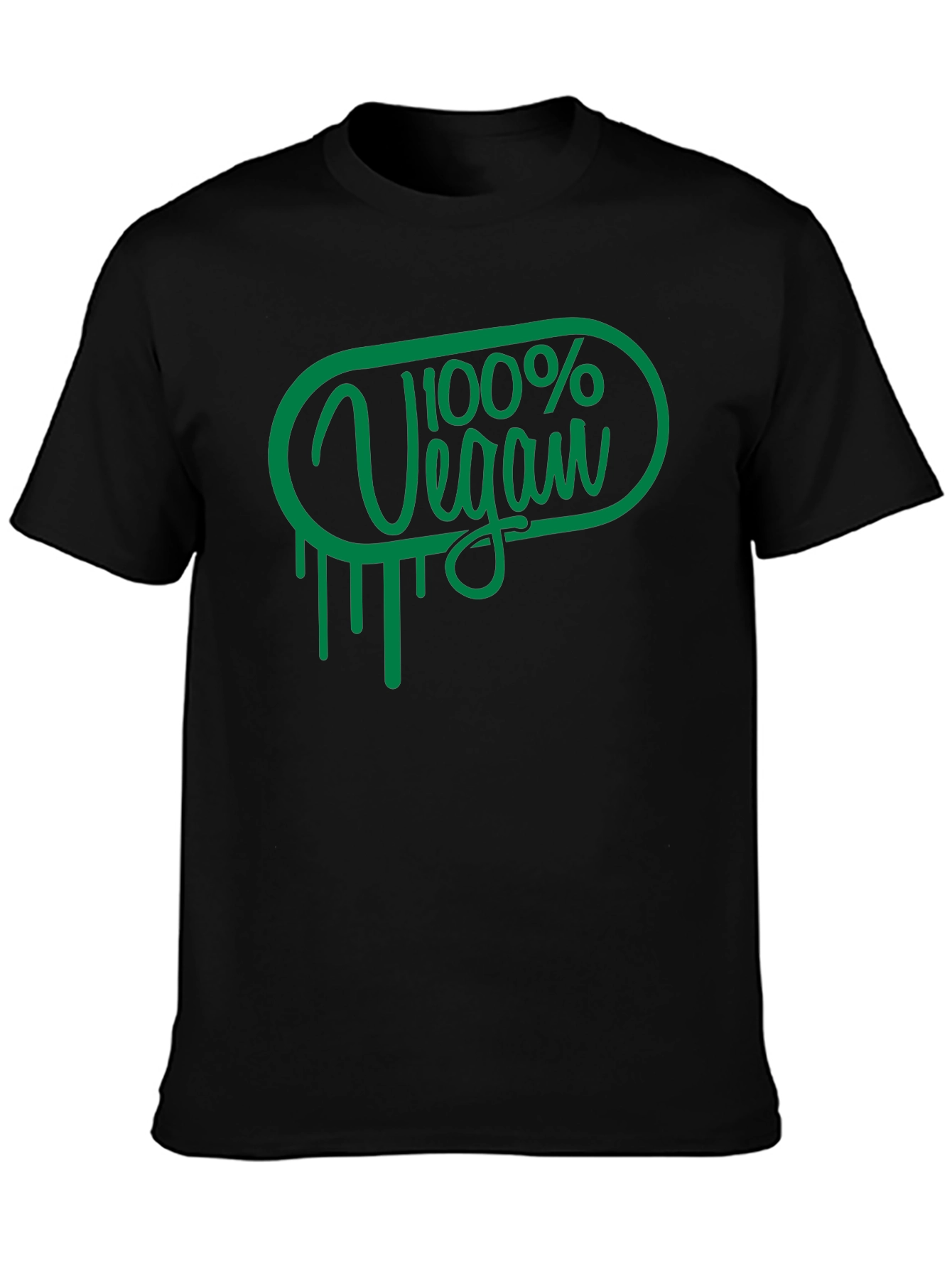 100% Vegan Graphic T-Shirt - Unisex Black Tee