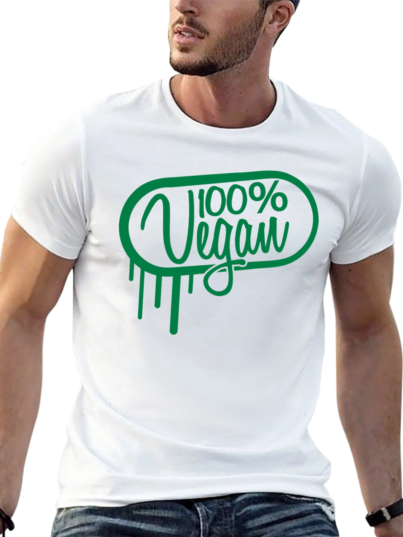 100% Vegan Graphic T-Shirt - Unisex Black Tee