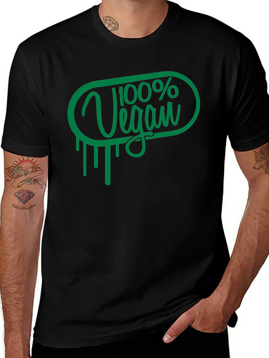 100% Vegan Graphic T-Shirt - Unisex Black Tee