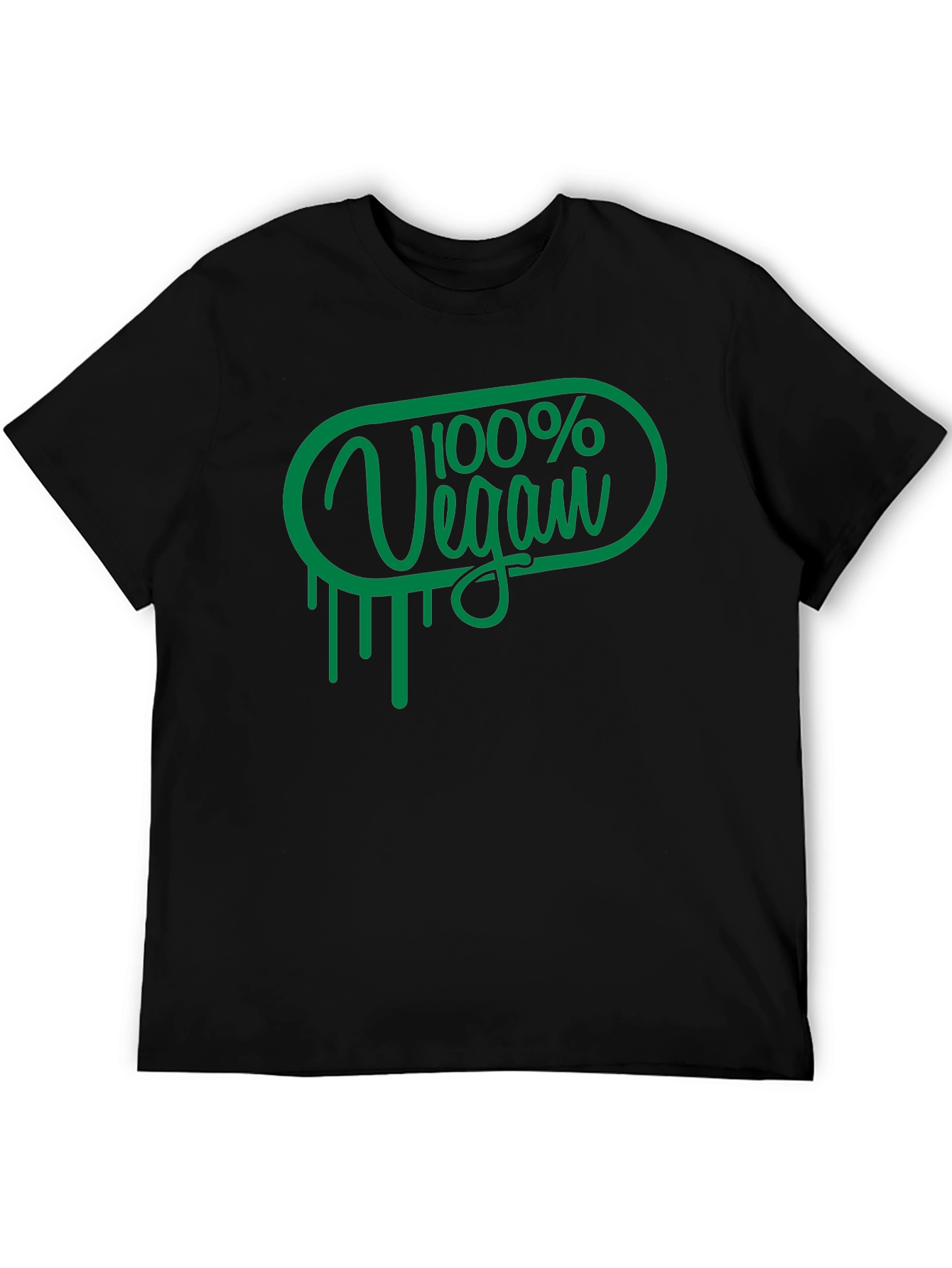 100% Vegan Graphic T-Shirt - Unisex Black Tee