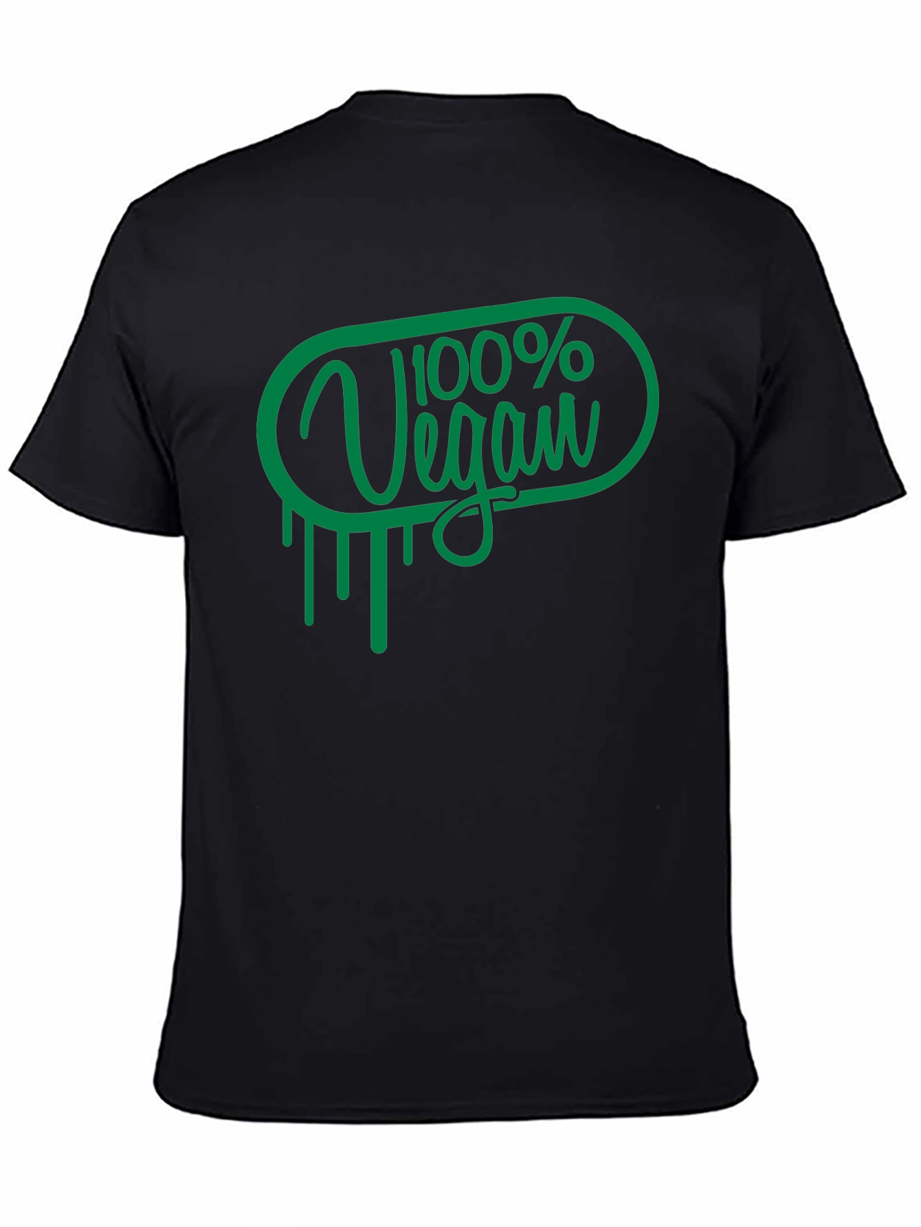 100% Vegan Graphic T-Shirt - Unisex Black Tee