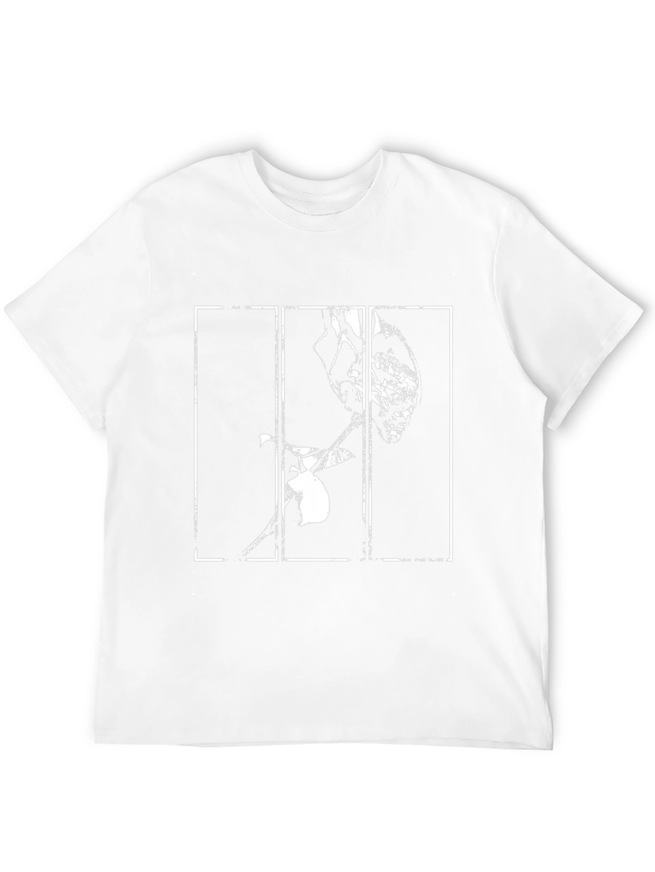 Abstract Rose Graphic Print Black T-Shirt