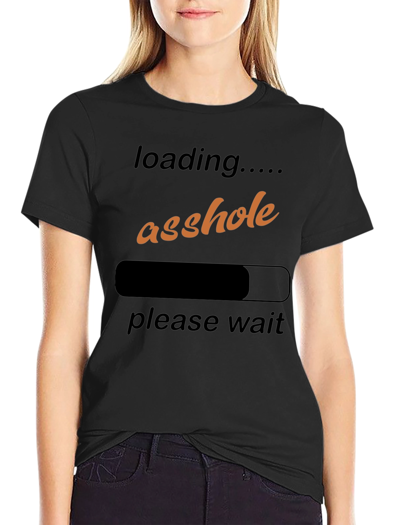 Loading Asshole Black T-Shirt Funny Humor Novelty
