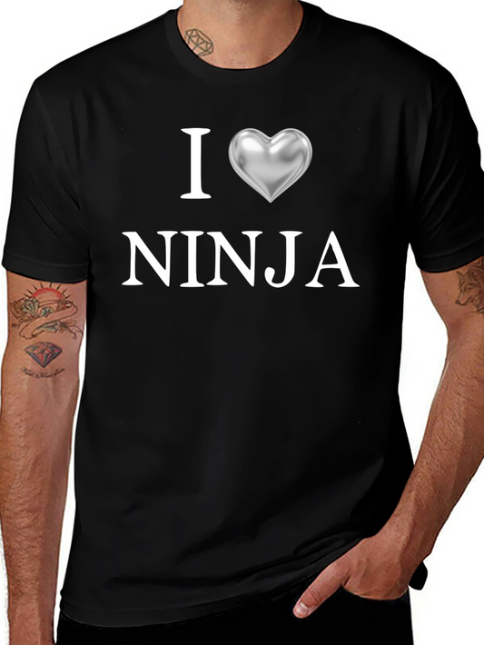 I Heart Ninja Graphic T-Shirt - Black