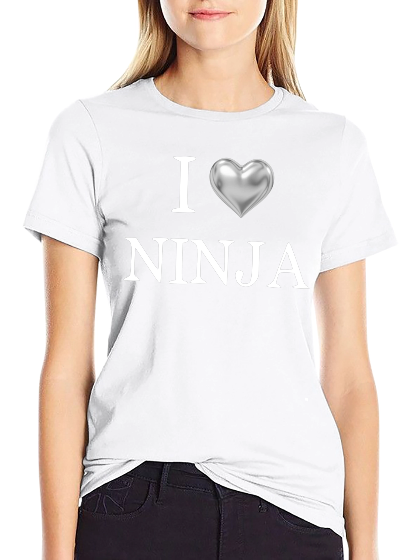 I Heart Ninja Graphic T-Shirt - Black