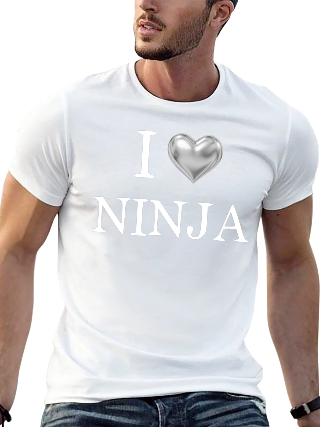 I Heart Ninja Graphic T-Shirt - Black