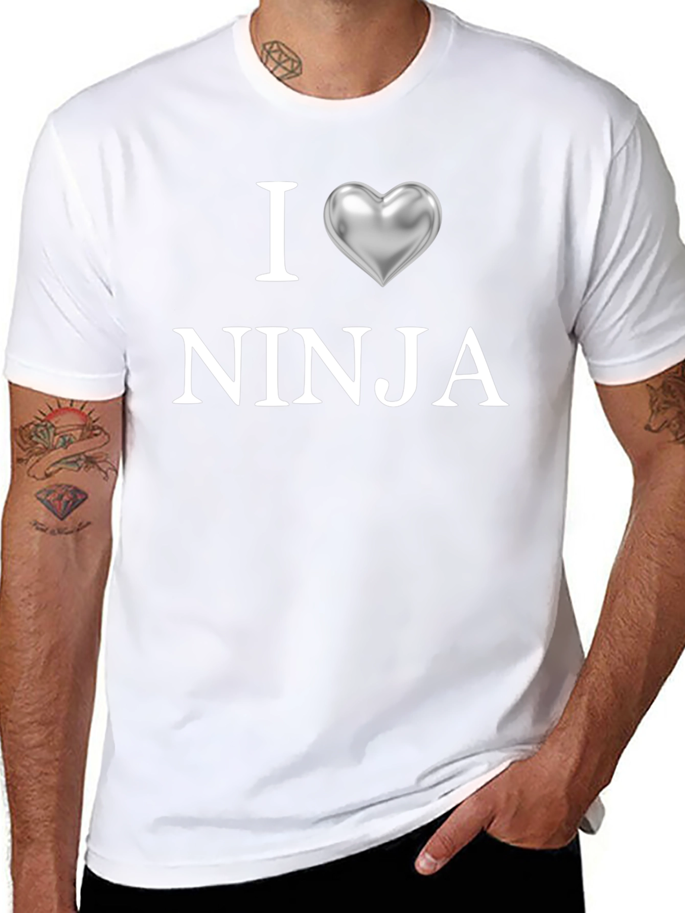 I Heart Ninja Graphic T-Shirt - Black