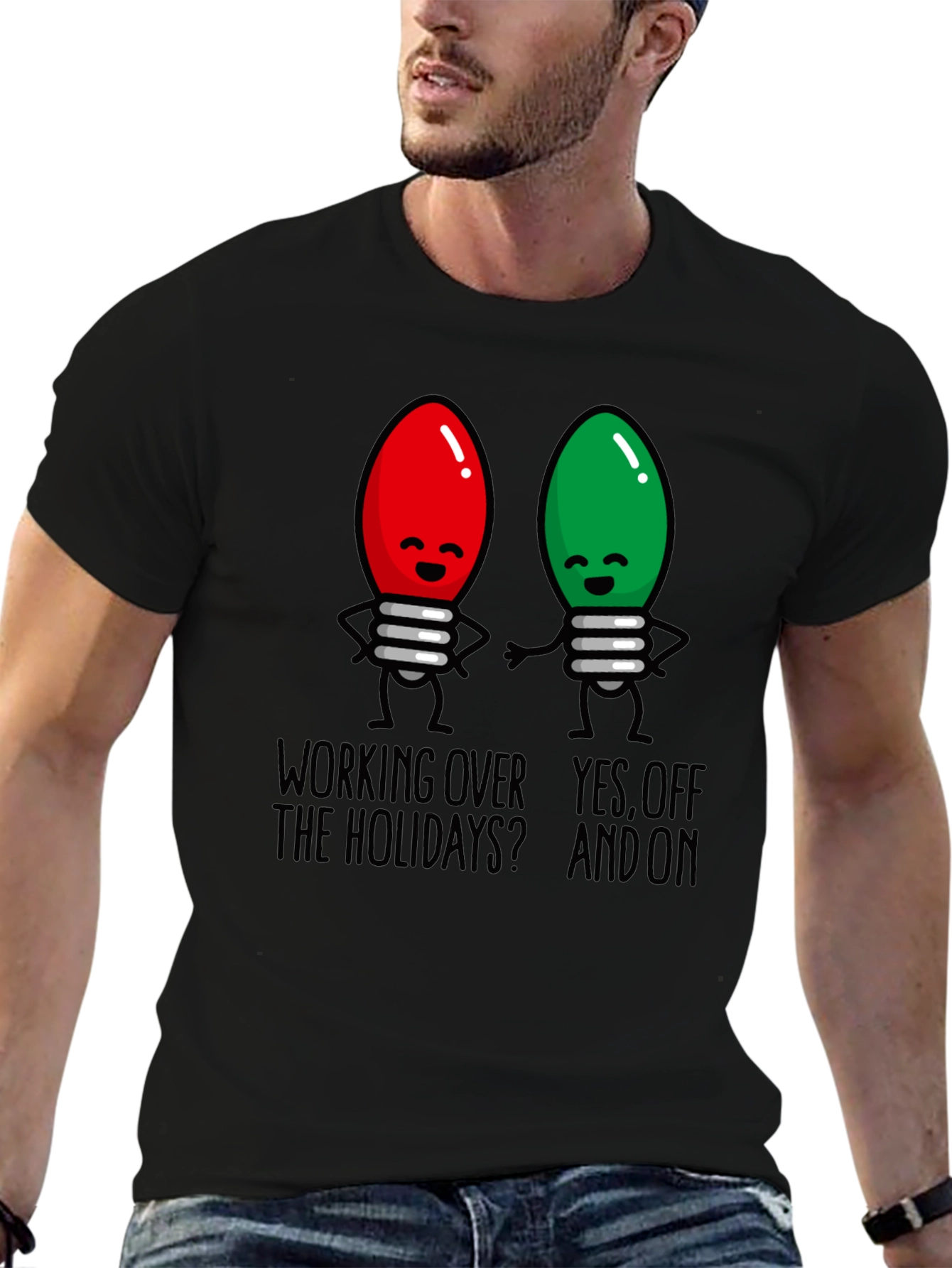 Holiday Lights T-Shirt - Working Over the Holidays?