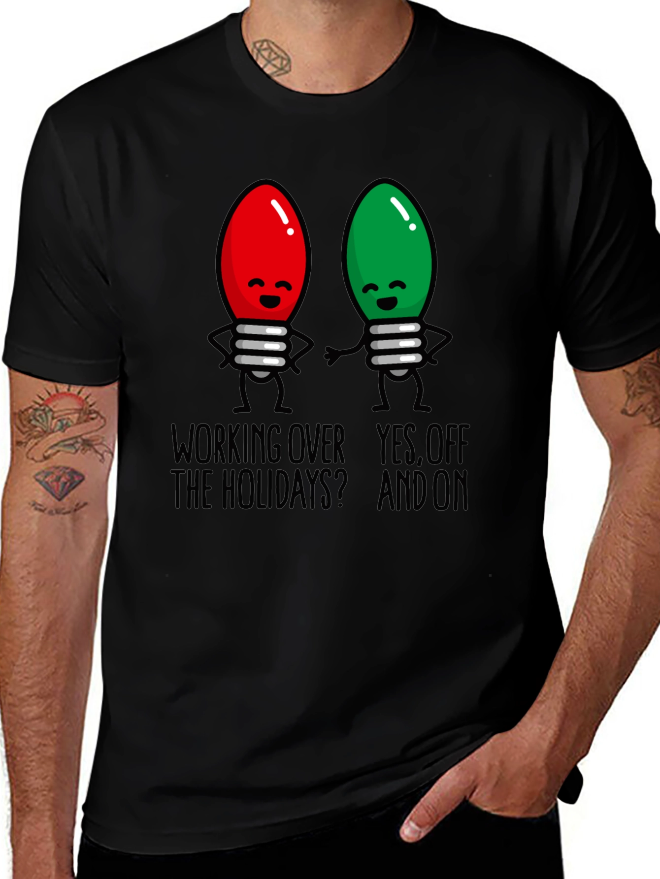 Holiday Lights T-Shirt - Working Over the Holidays?