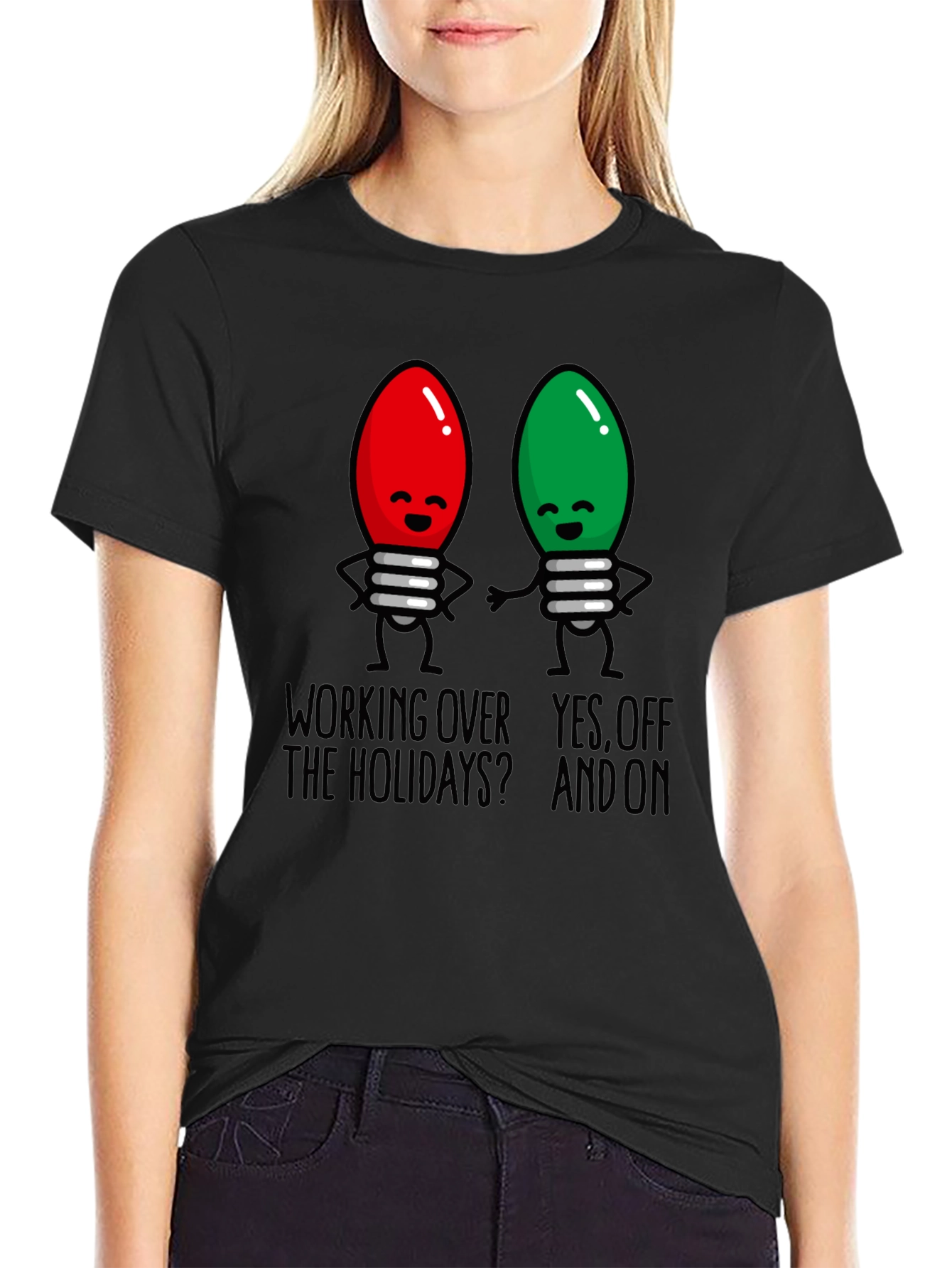 Holiday Lights T-Shirt - Working Over the Holidays?