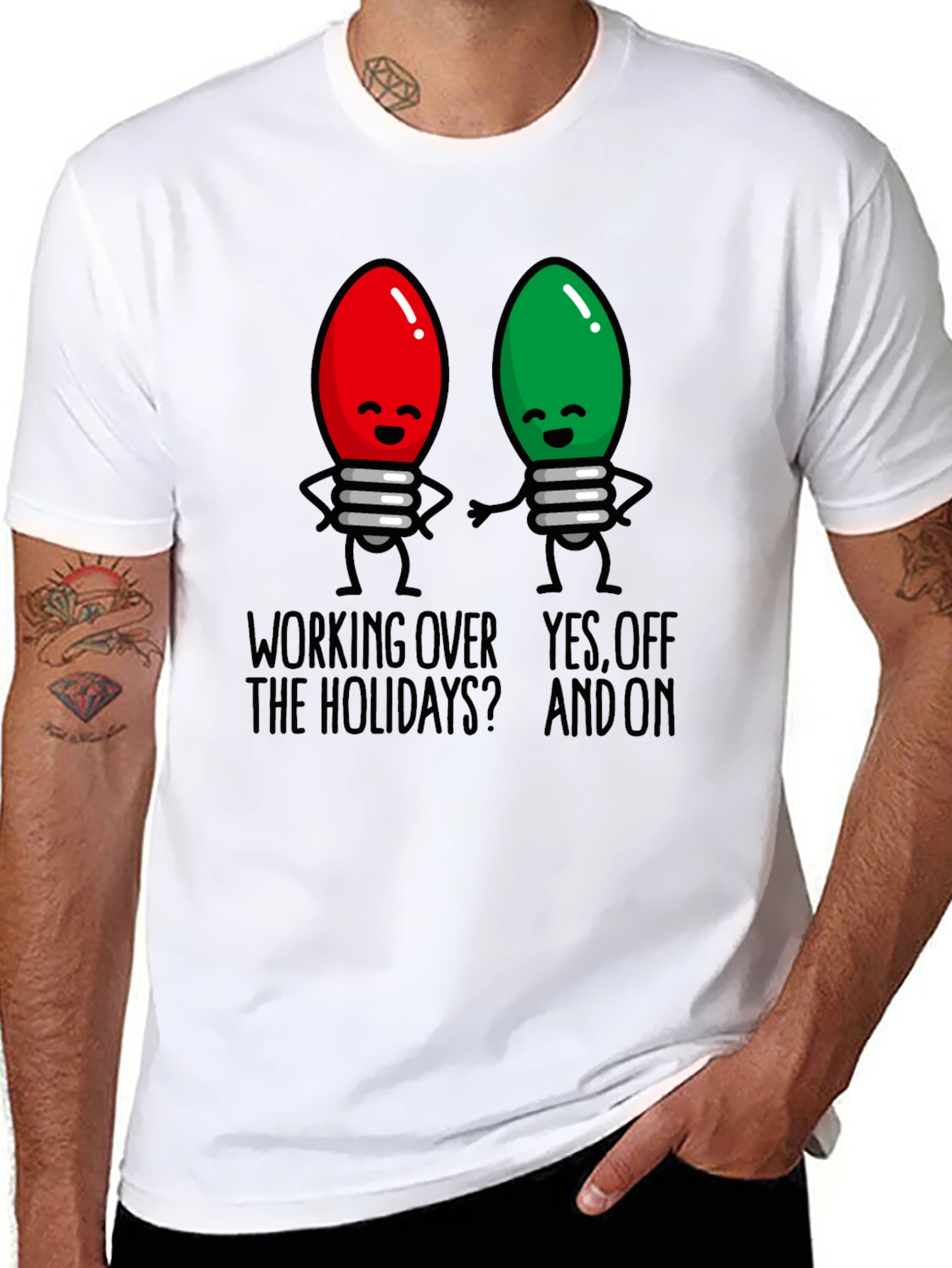 Holiday Lights T-Shirt - Working Over the Holidays?