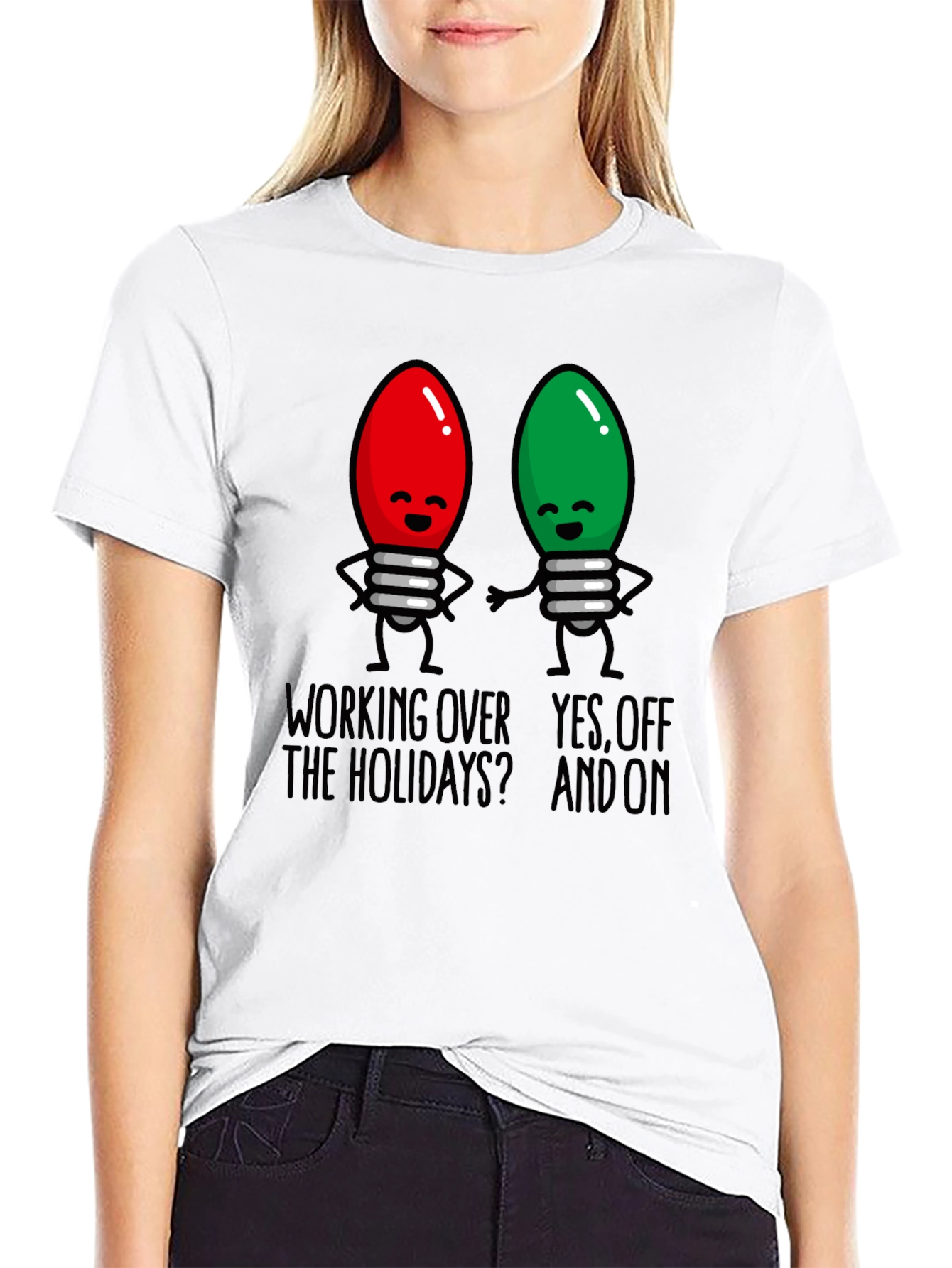 Holiday Lights T-Shirt - Working Over the Holidays?