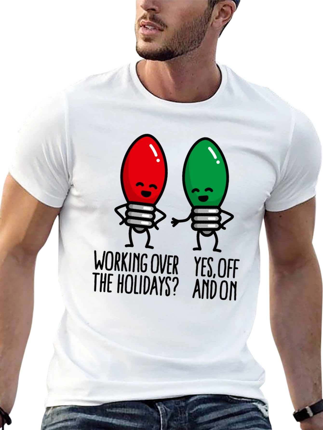 Holiday Lights T-Shirt - Working Over the Holidays?