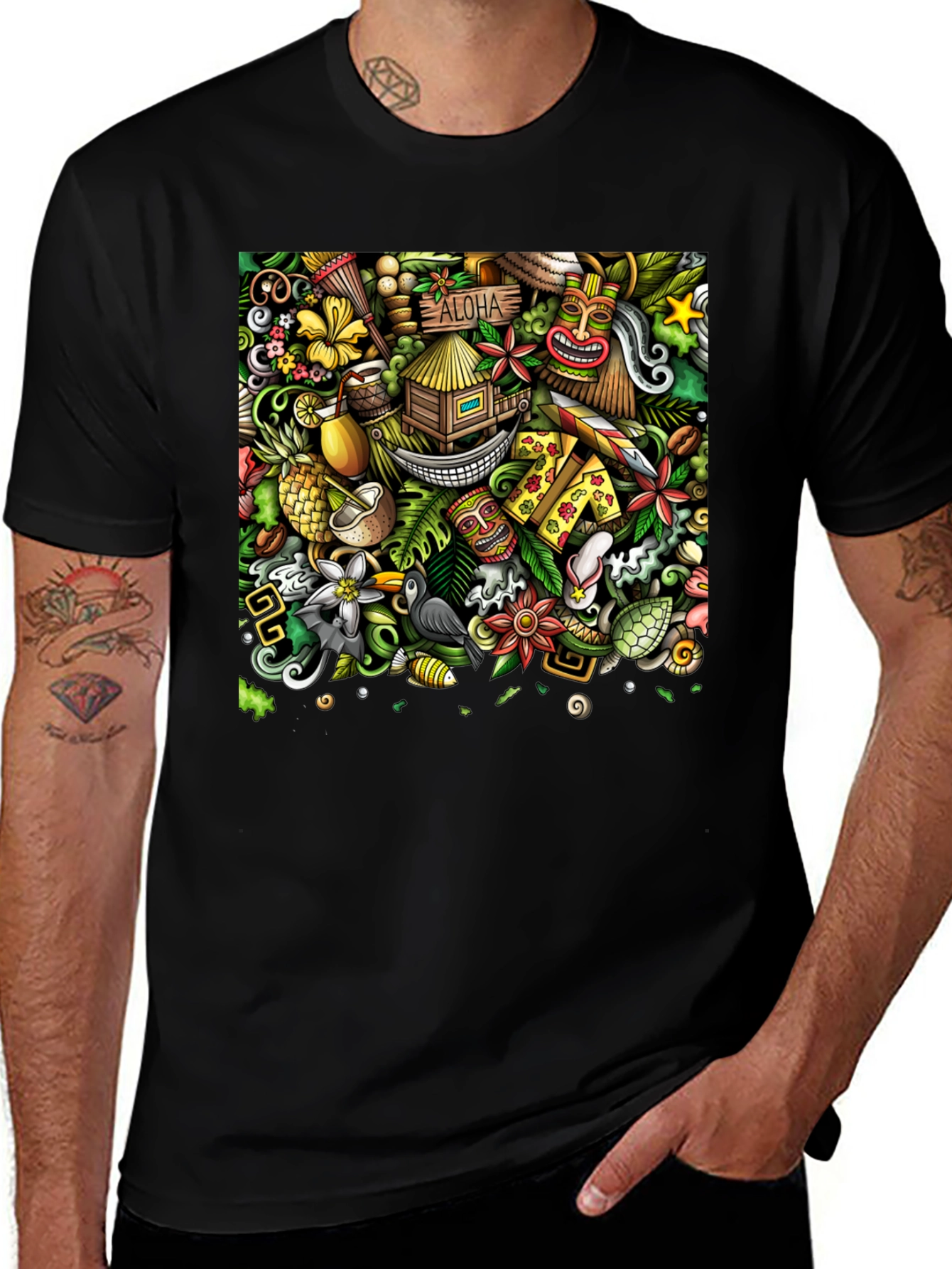 Aloha Vibes Graphic Tee - Tropical Paradise Design