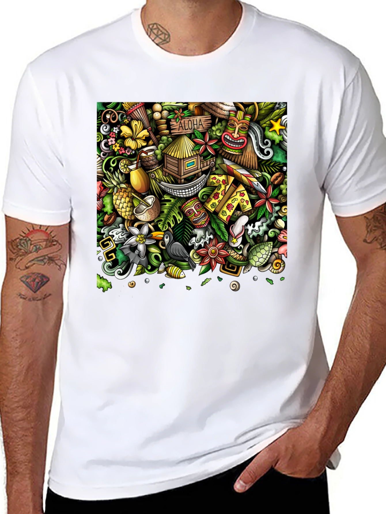 Aloha Vibes Graphic Tee - Tropical Paradise Design