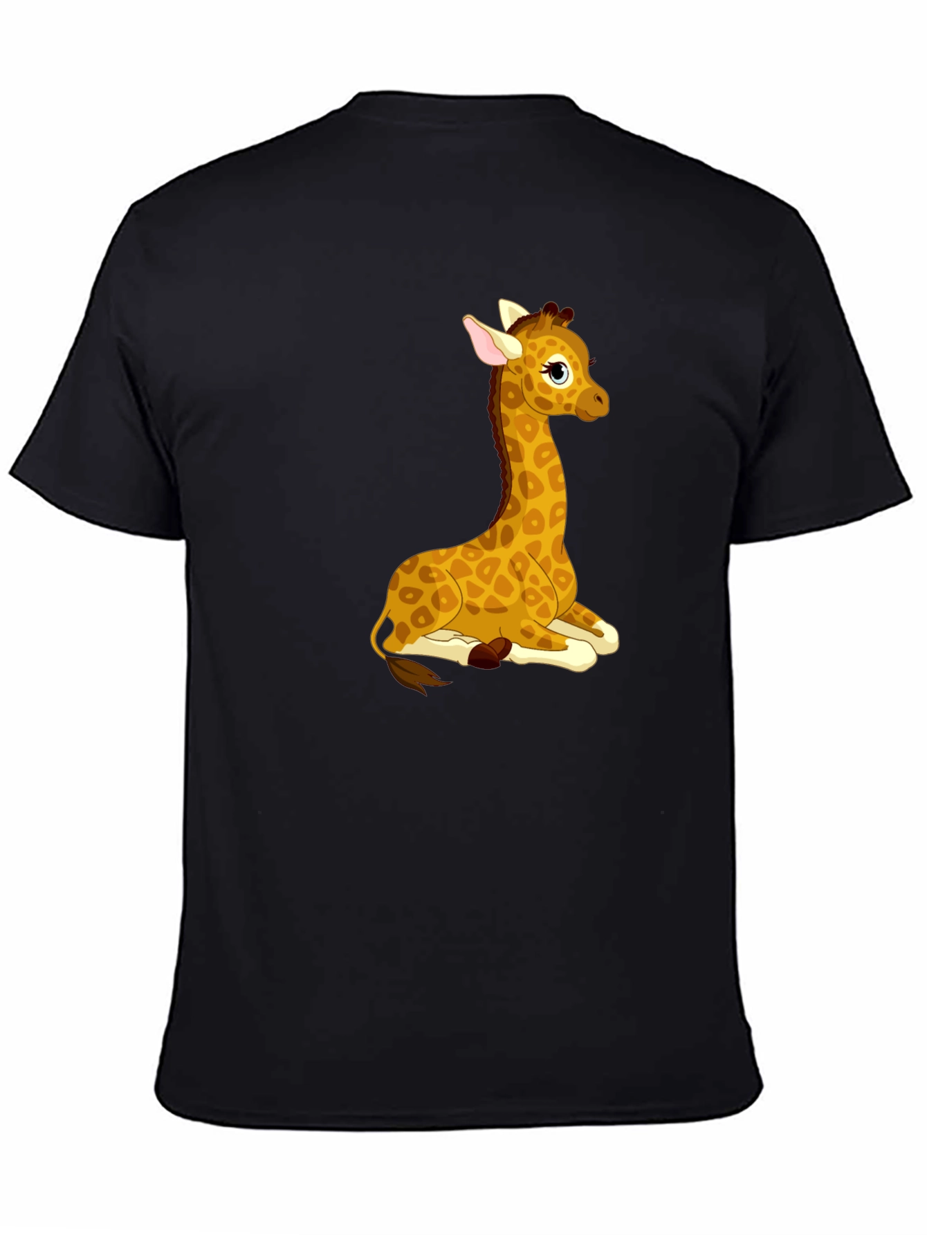 Cute Giraffe Graphic Tee - Soft Black T-Shirt