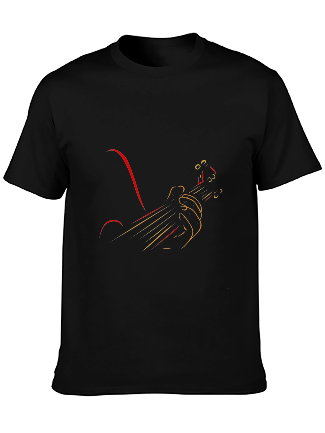 Abstract Guitarist Graphic Tee - Black Cotton Comfort