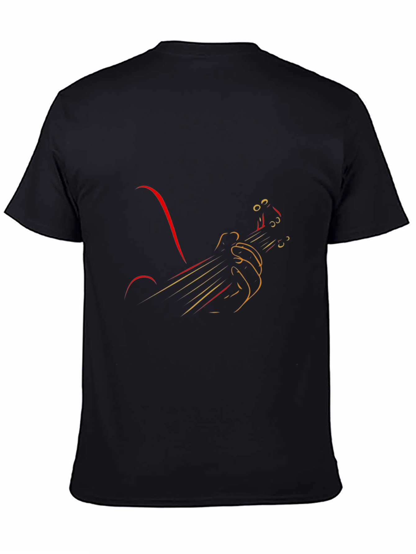 Abstract Guitarist Graphic Tee - Black Cotton Comfort