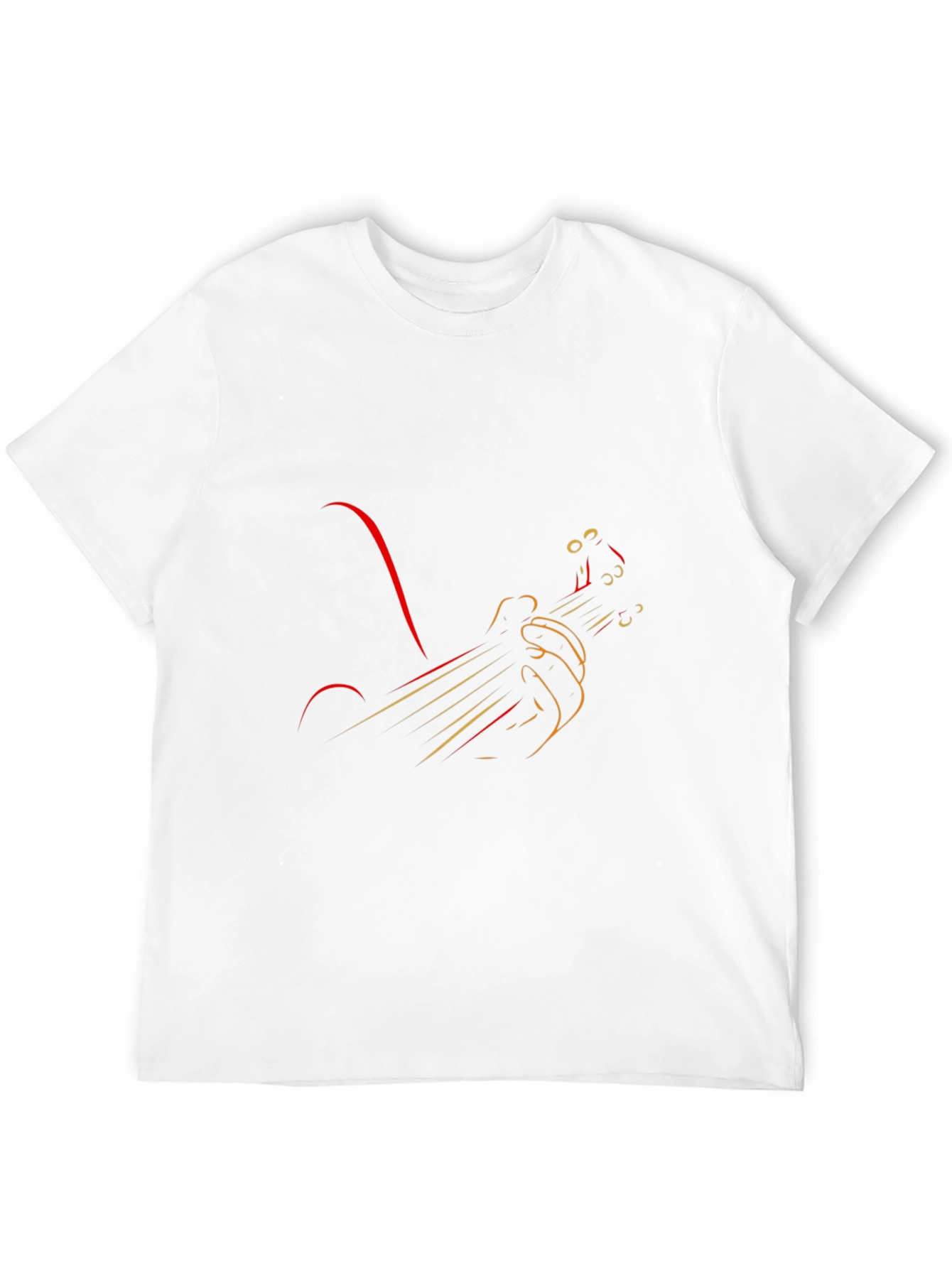 Abstract Guitarist Graphic Tee - Black Cotton Comfort