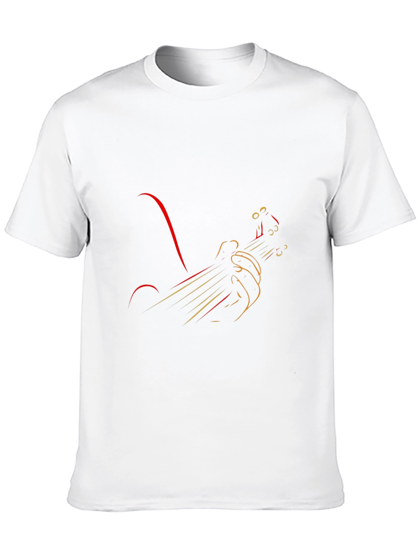 Abstract Guitarist Graphic Tee - Black Cotton Comfort