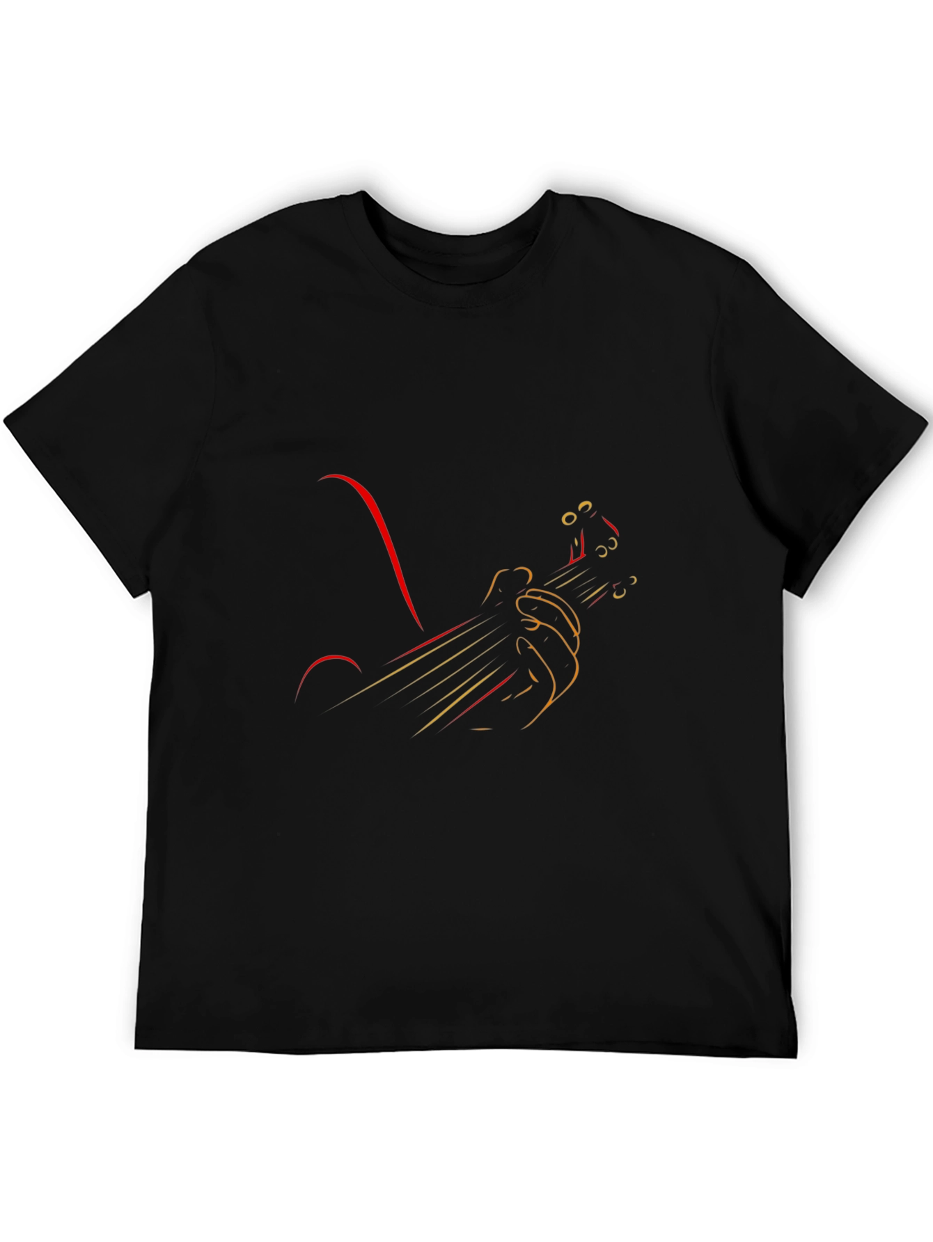 Abstract Guitarist Graphic Tee - Black Cotton Comfort