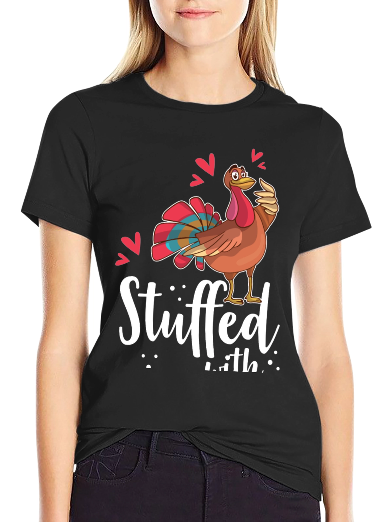 Funny Thanksgiving Turkey Stuffed With Love Graphic Tee