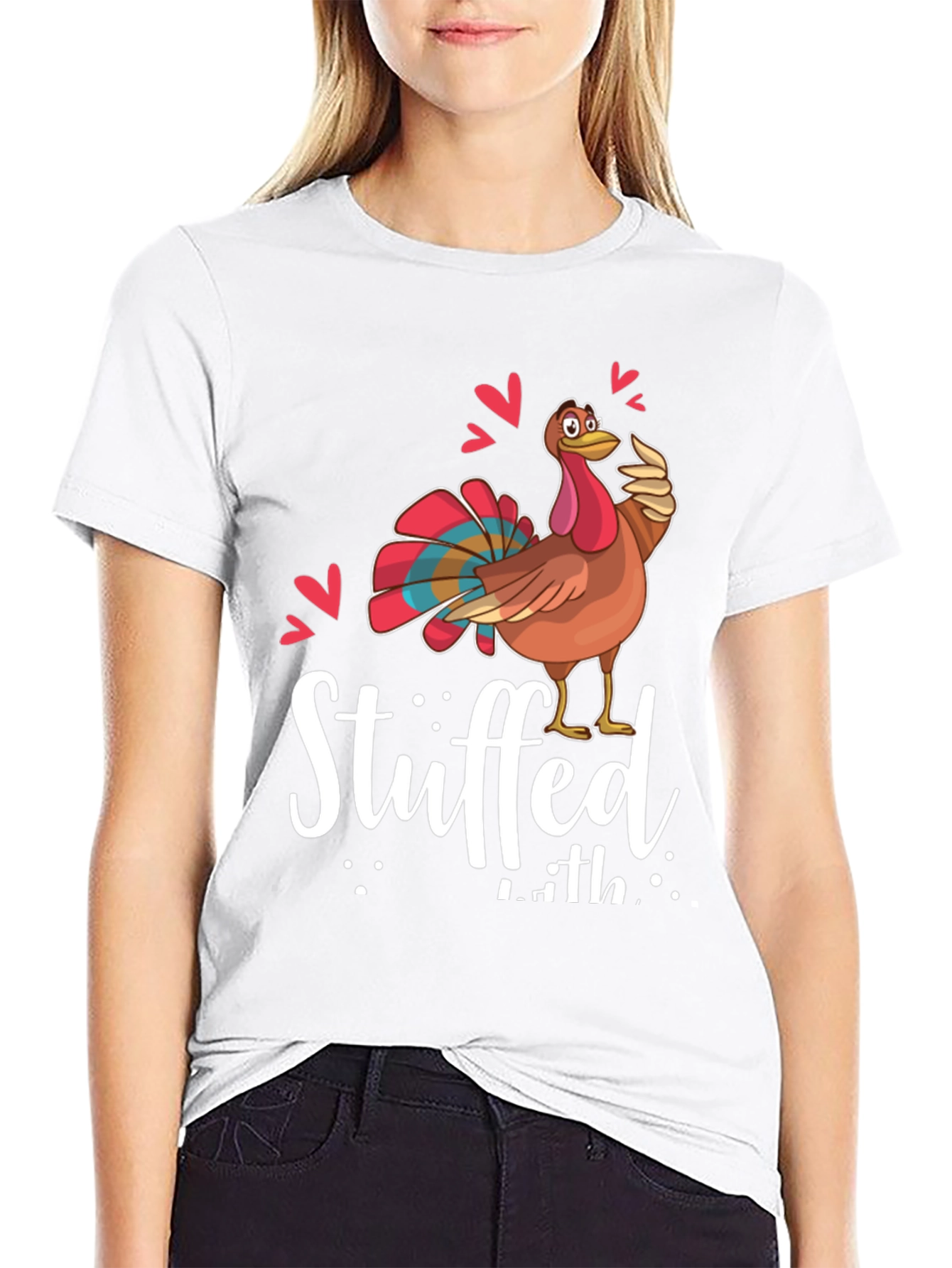 Funny Thanksgiving Turkey Stuffed With Love Graphic Tee