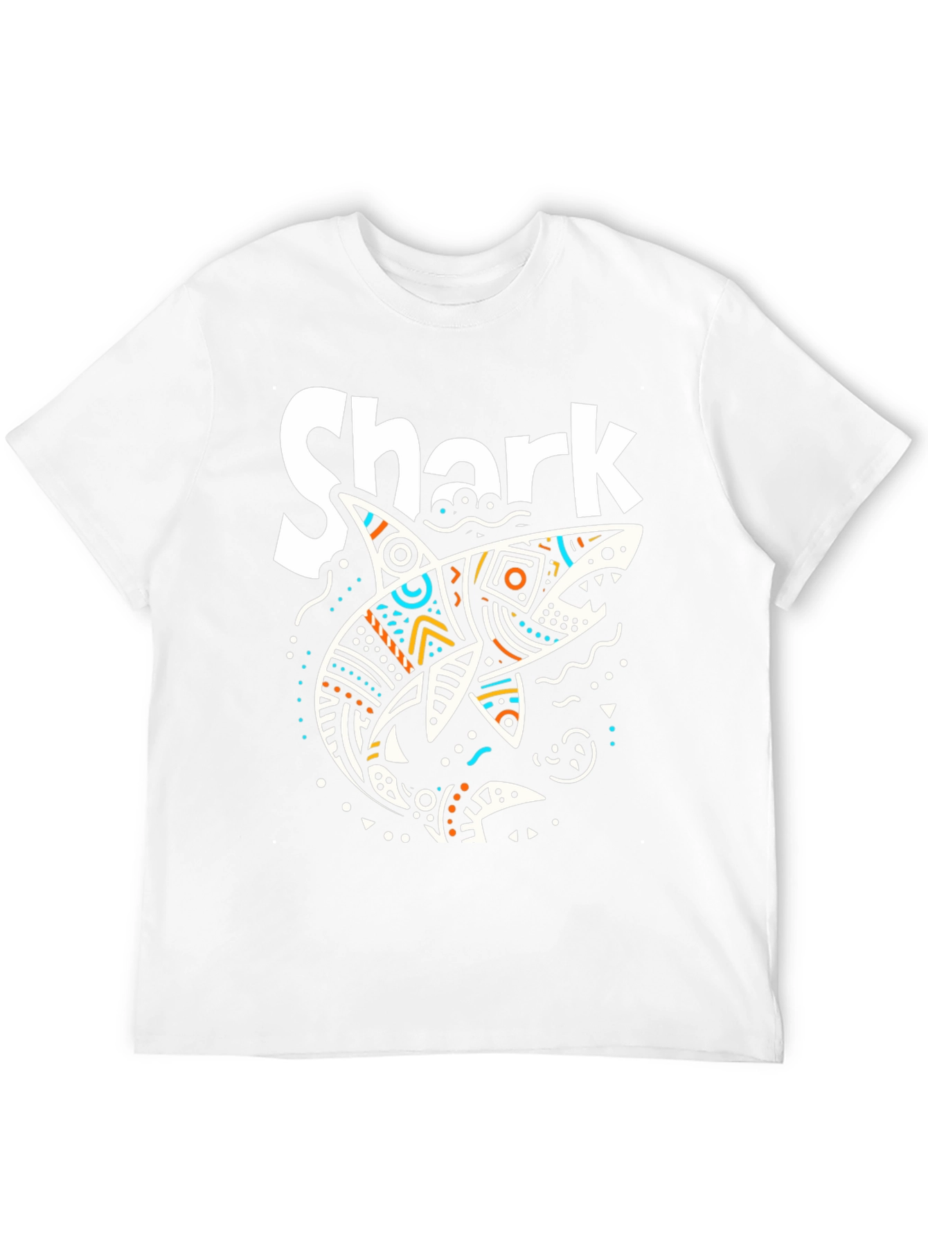 Shark Graphic Print Mens T-Shirt - Black