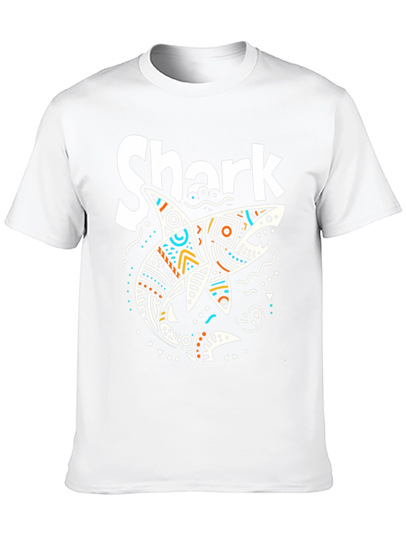 Shark Graphic Print Mens T-Shirt - Black