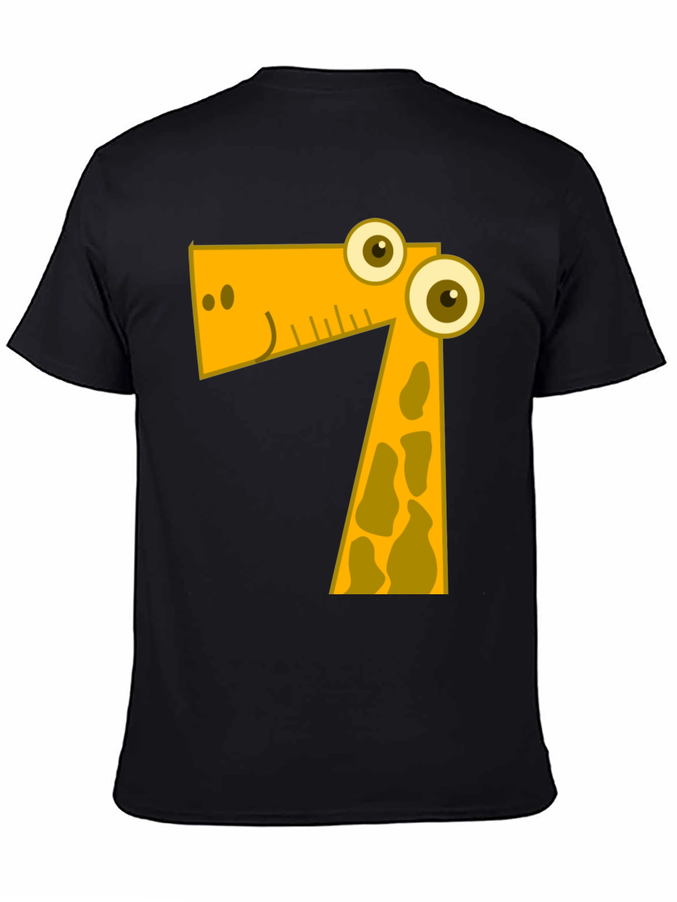 Cartoon Giraffe Number 7 Kids T-Shirt