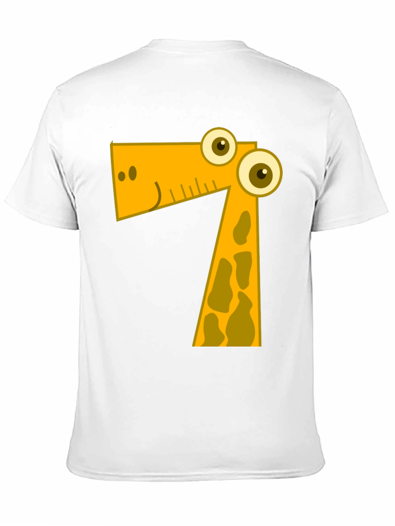Cartoon Giraffe Number 7 Kids T-Shirt