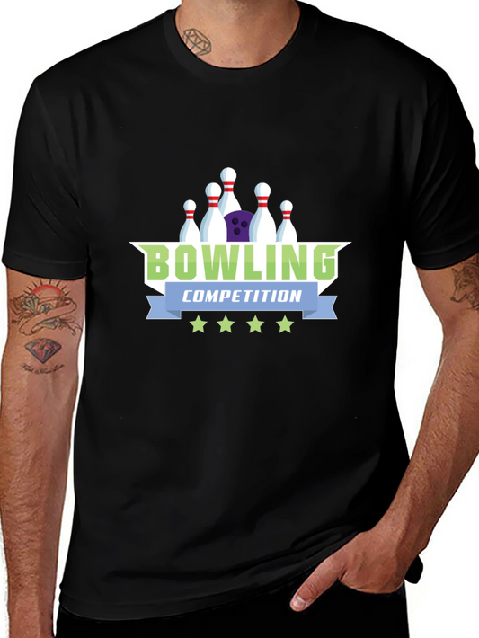 Bowling Competition Graphic Tee - Cool Sport Shirt