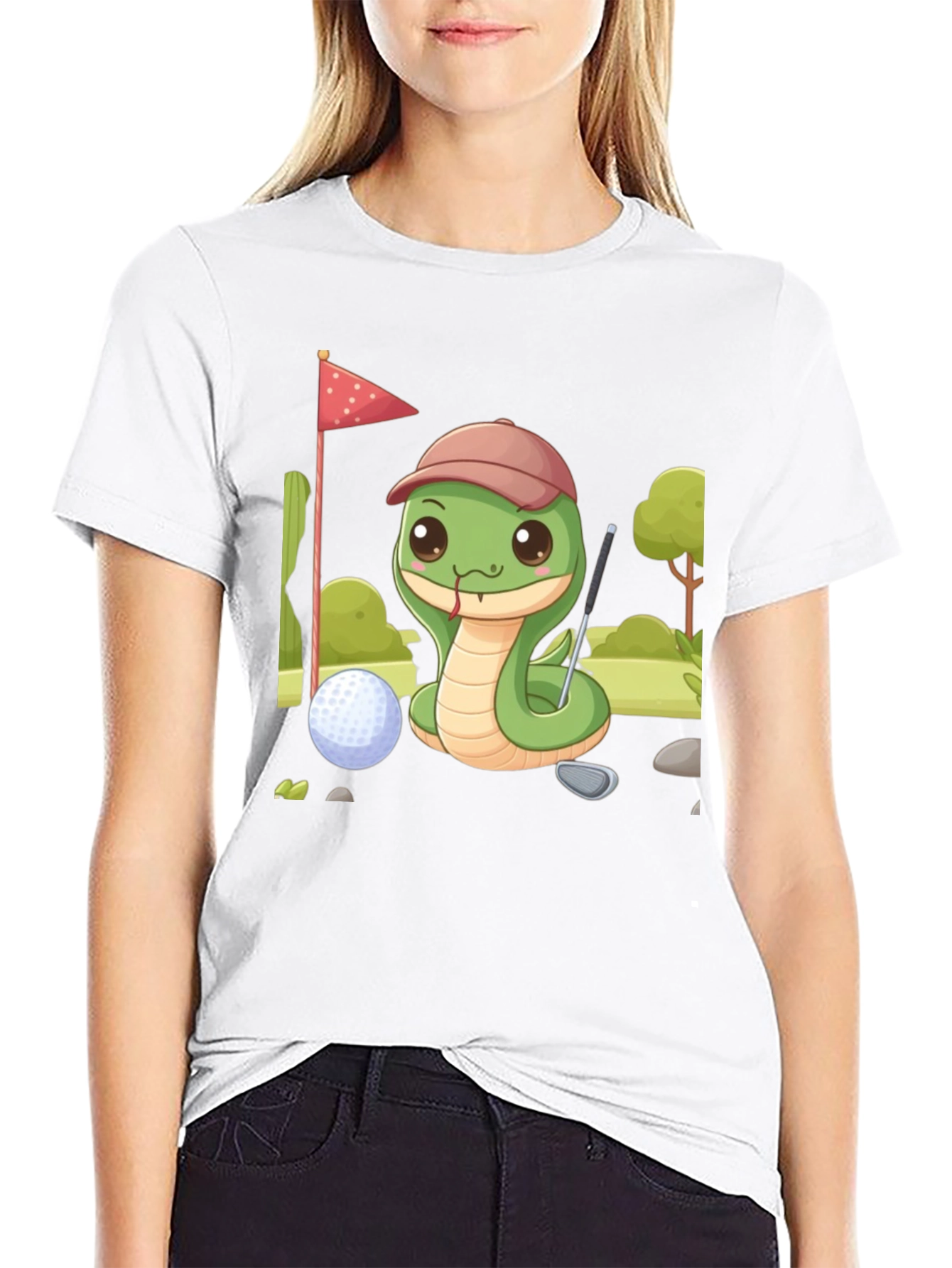 Golf Snake Tee - Cute Cartoon Golfer T-Shirt