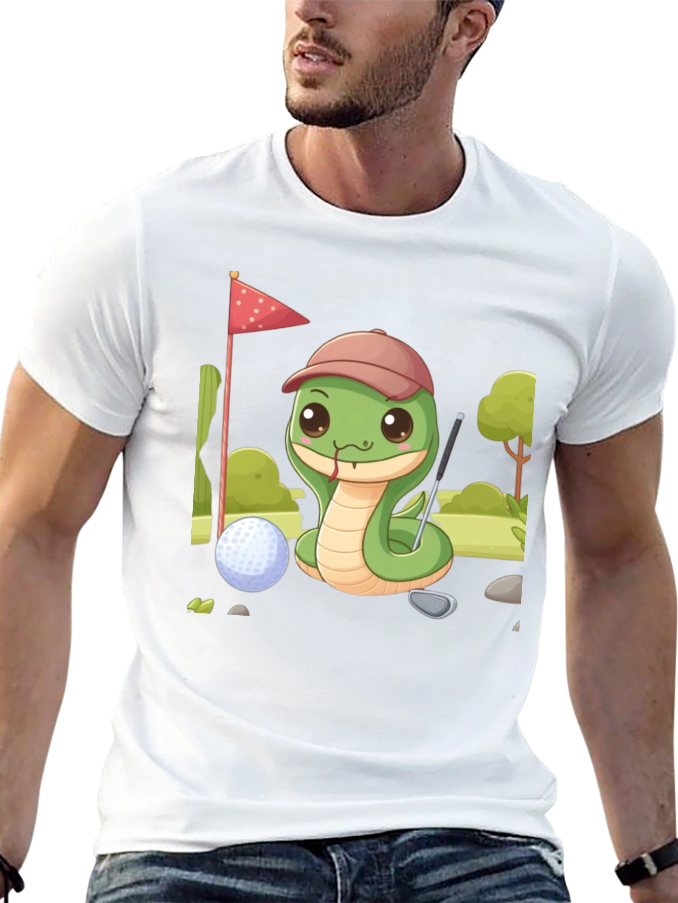 Golf Snake Tee - Cute Cartoon Golfer T-Shirt