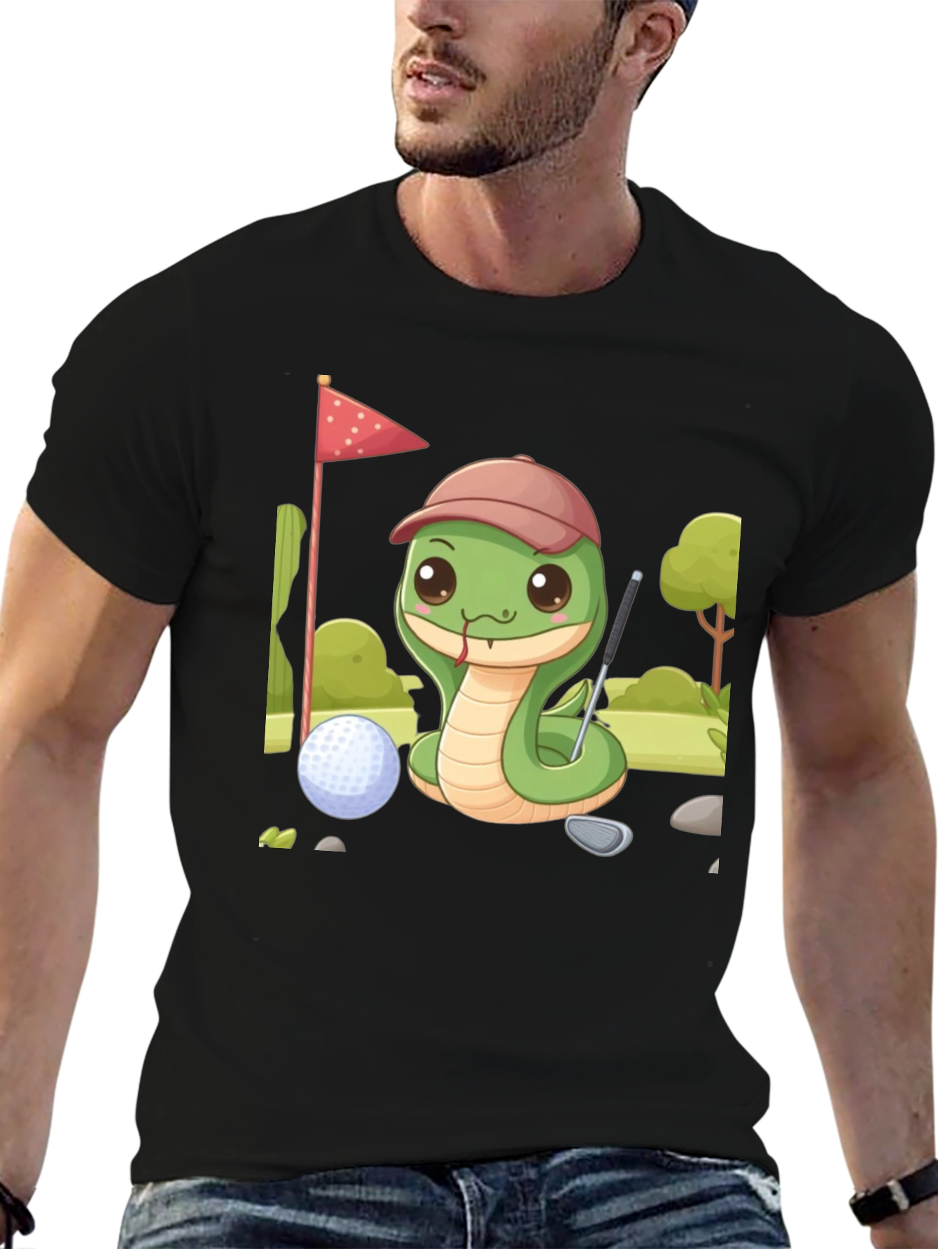 Golf Snake Tee - Cute Cartoon Golfer T-Shirt