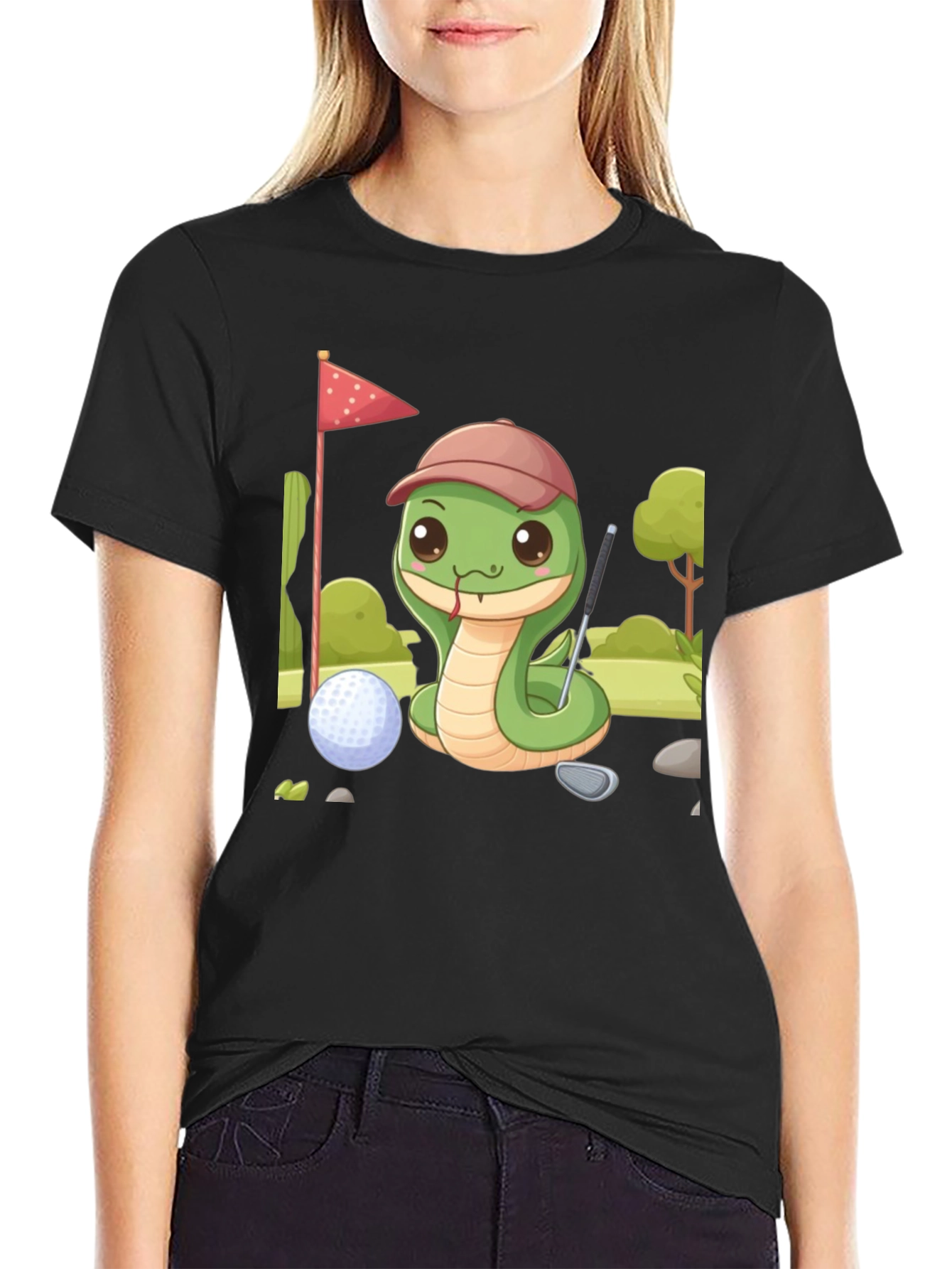 Golf Snake Tee - Cute Cartoon Golfer T-Shirt
