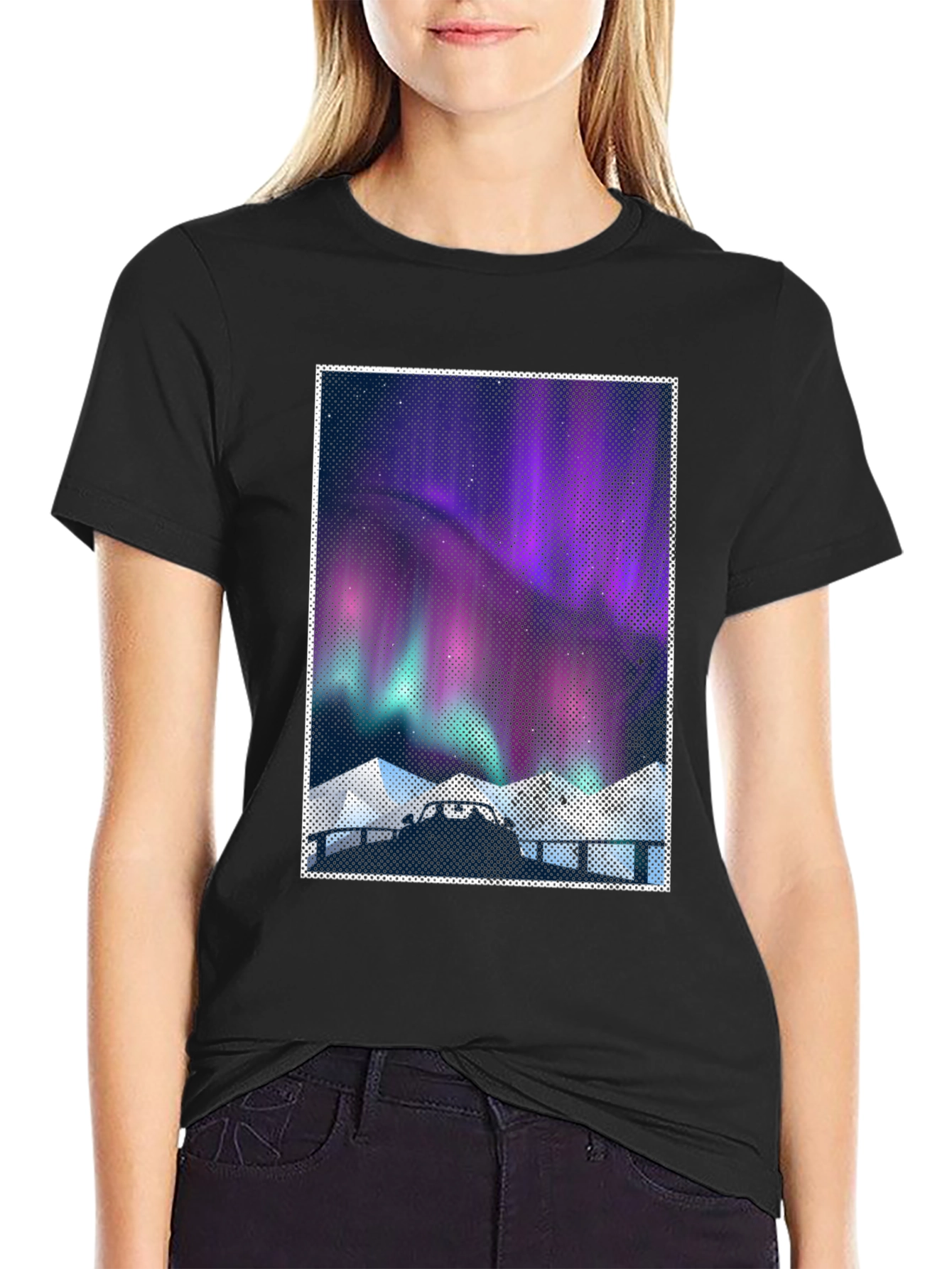 Northern Lights Graphic Tee - Mens Black T-Shirt