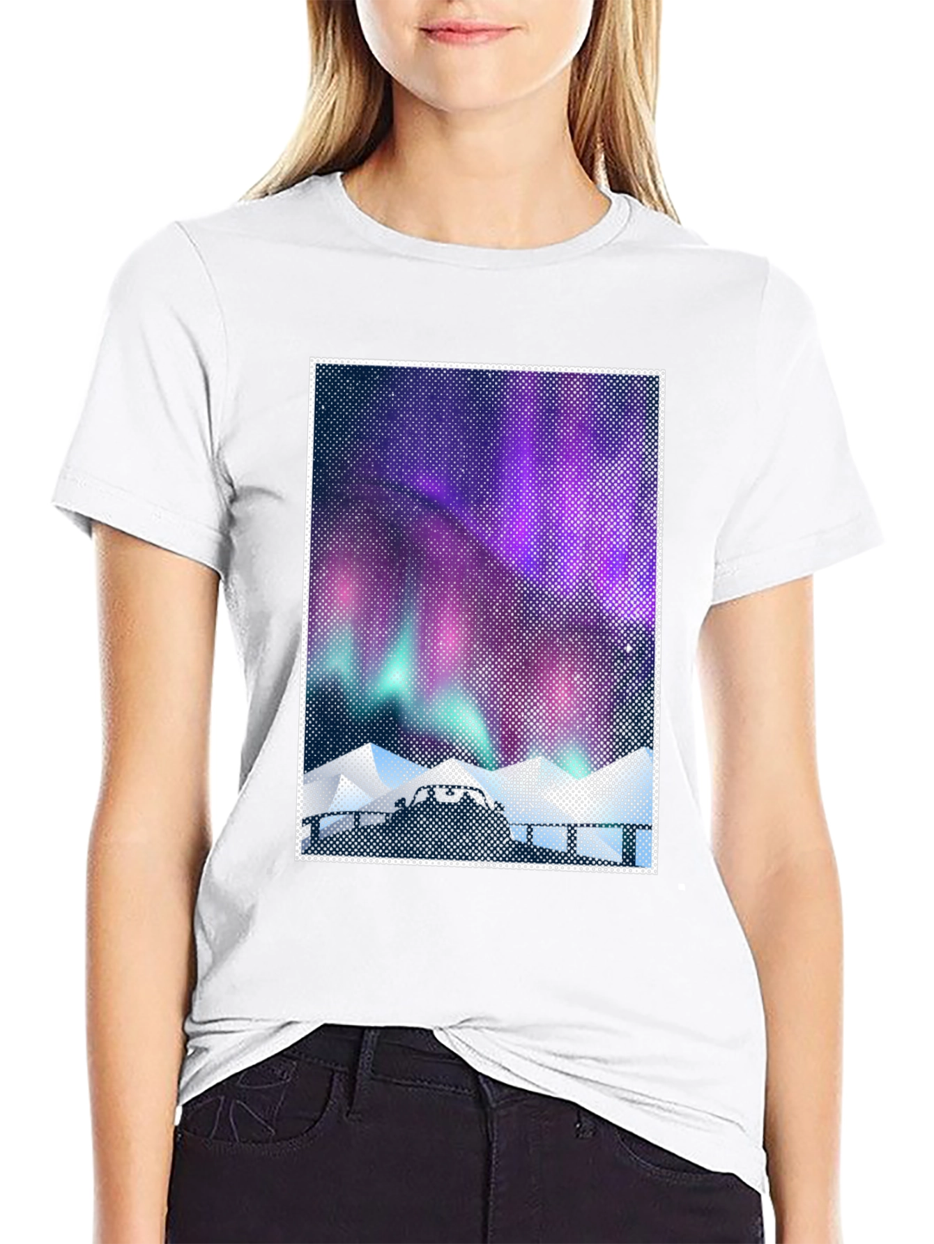 Northern Lights Graphic Tee - Mens Black T-Shirt