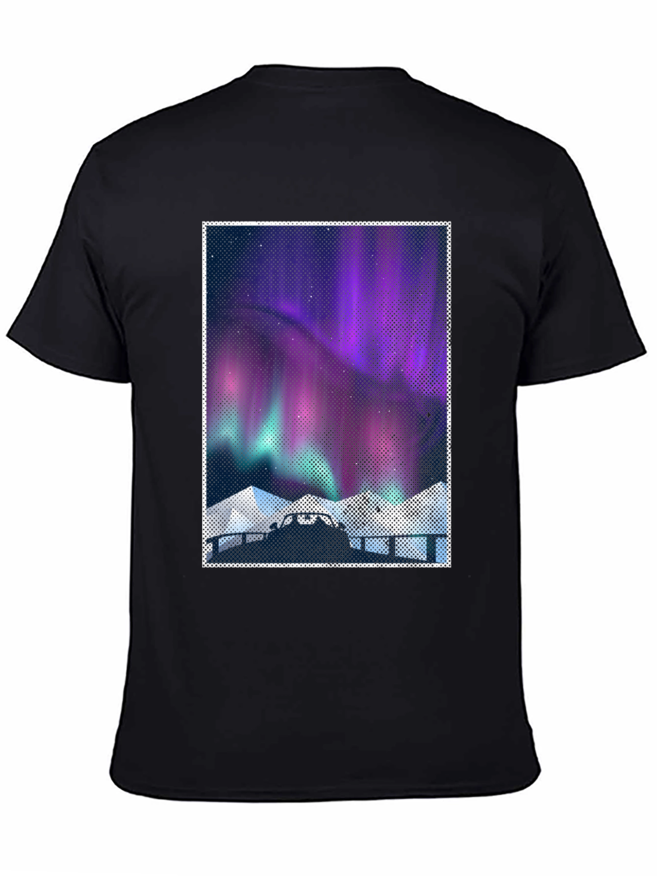 Northern Lights Graphic Tee - Mens Black T-Shirt
