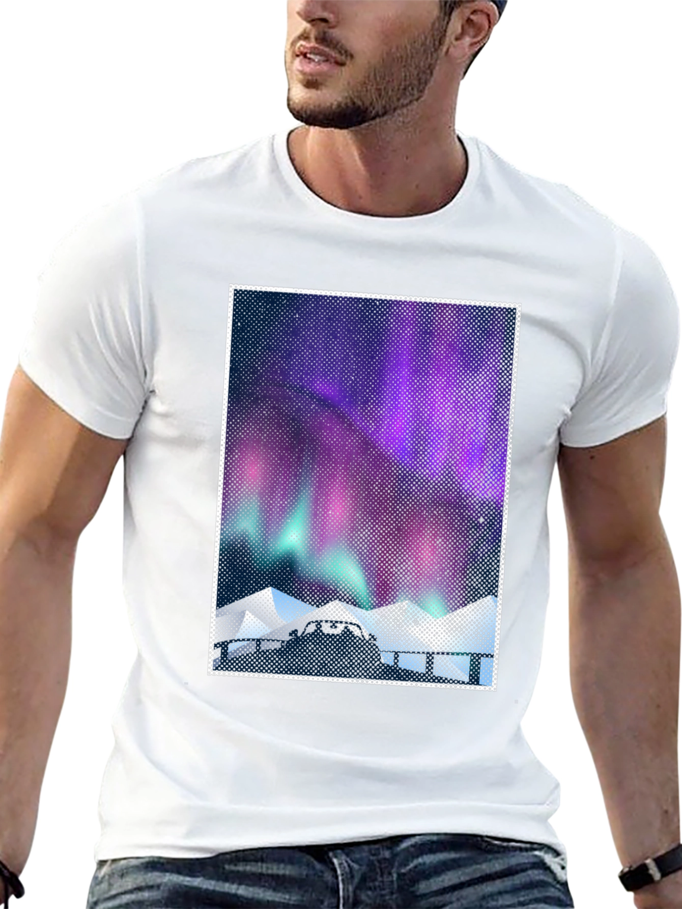 Northern Lights Graphic Tee - Mens Black T-Shirt