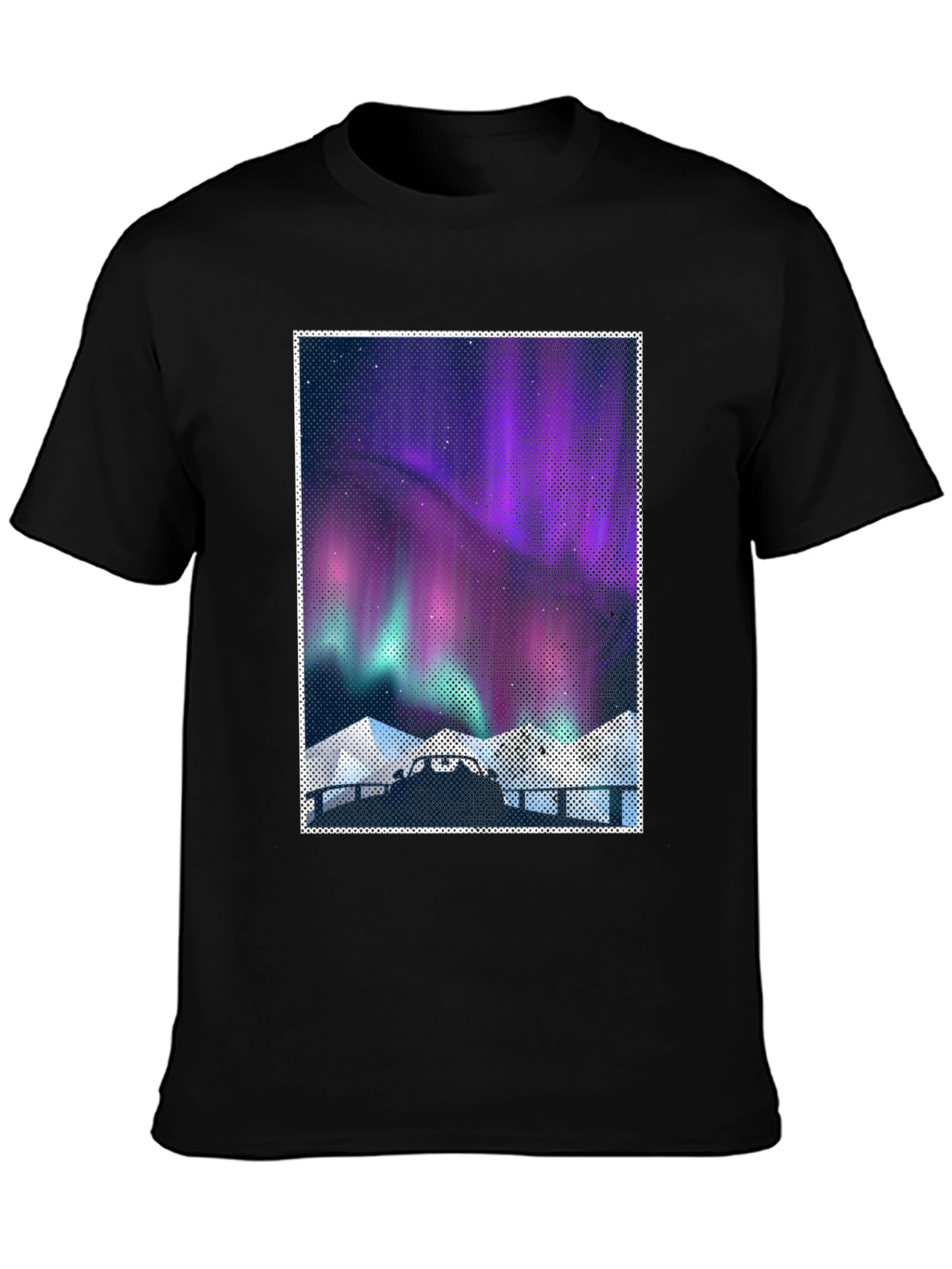 Northern Lights Graphic Tee - Mens Black T-Shirt