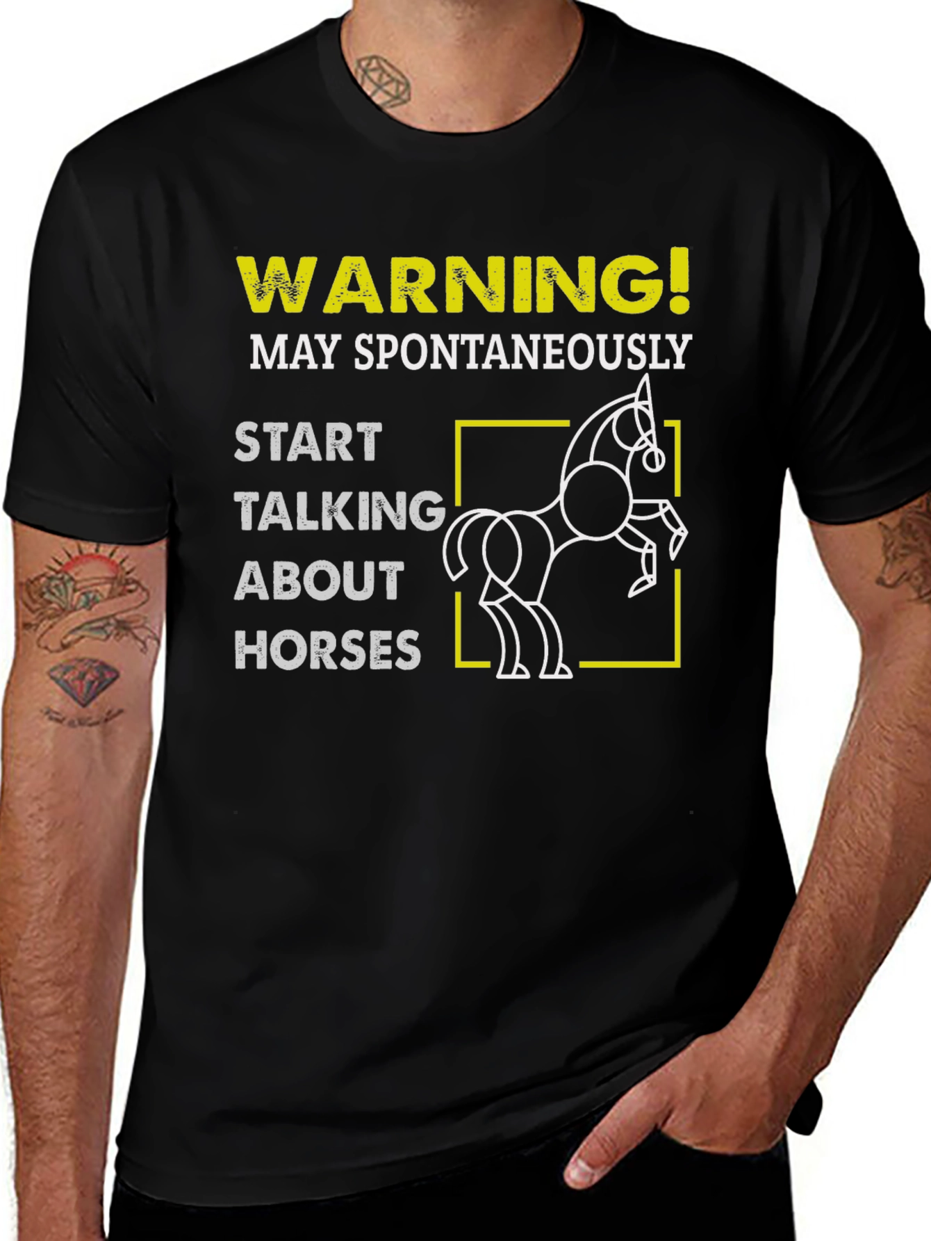 Warning May Spontaneously Talk About Horses T-Shirt