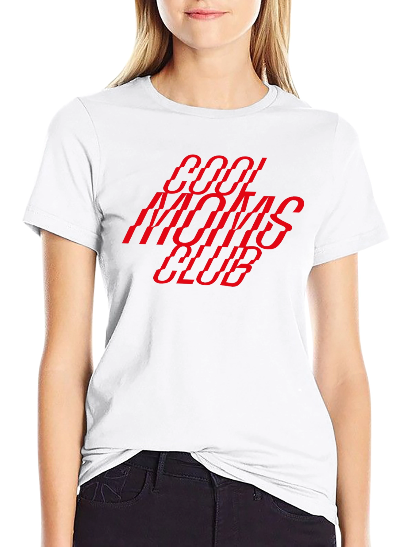 Cool Moms Club Graphic Tee - Trendy Black T-Shirt