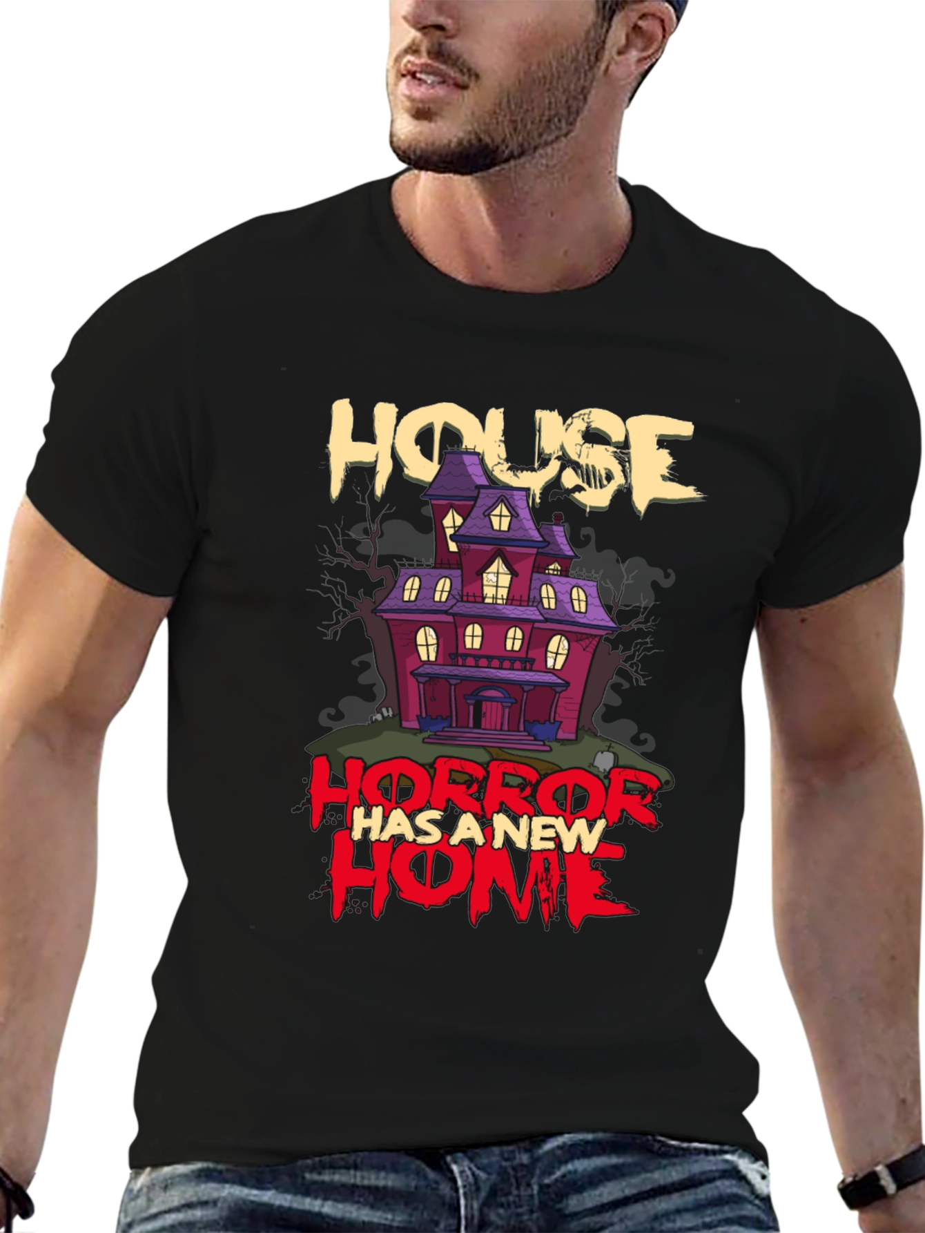 Horror House Graphic T-Shirt - Halloween Style