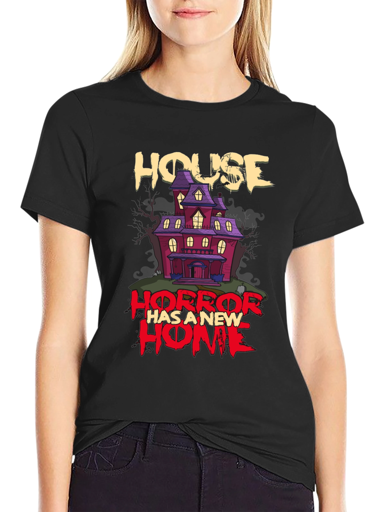 Horror House Graphic T-Shirt - Halloween Style