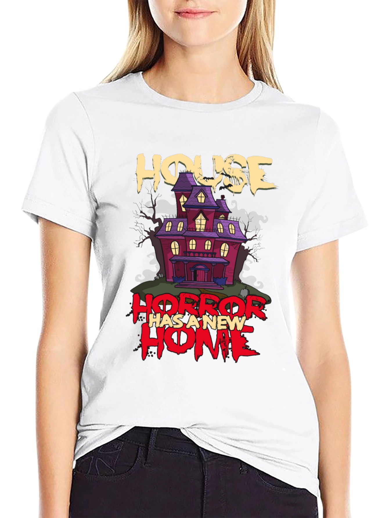 Horror House Graphic T-Shirt - Halloween Style